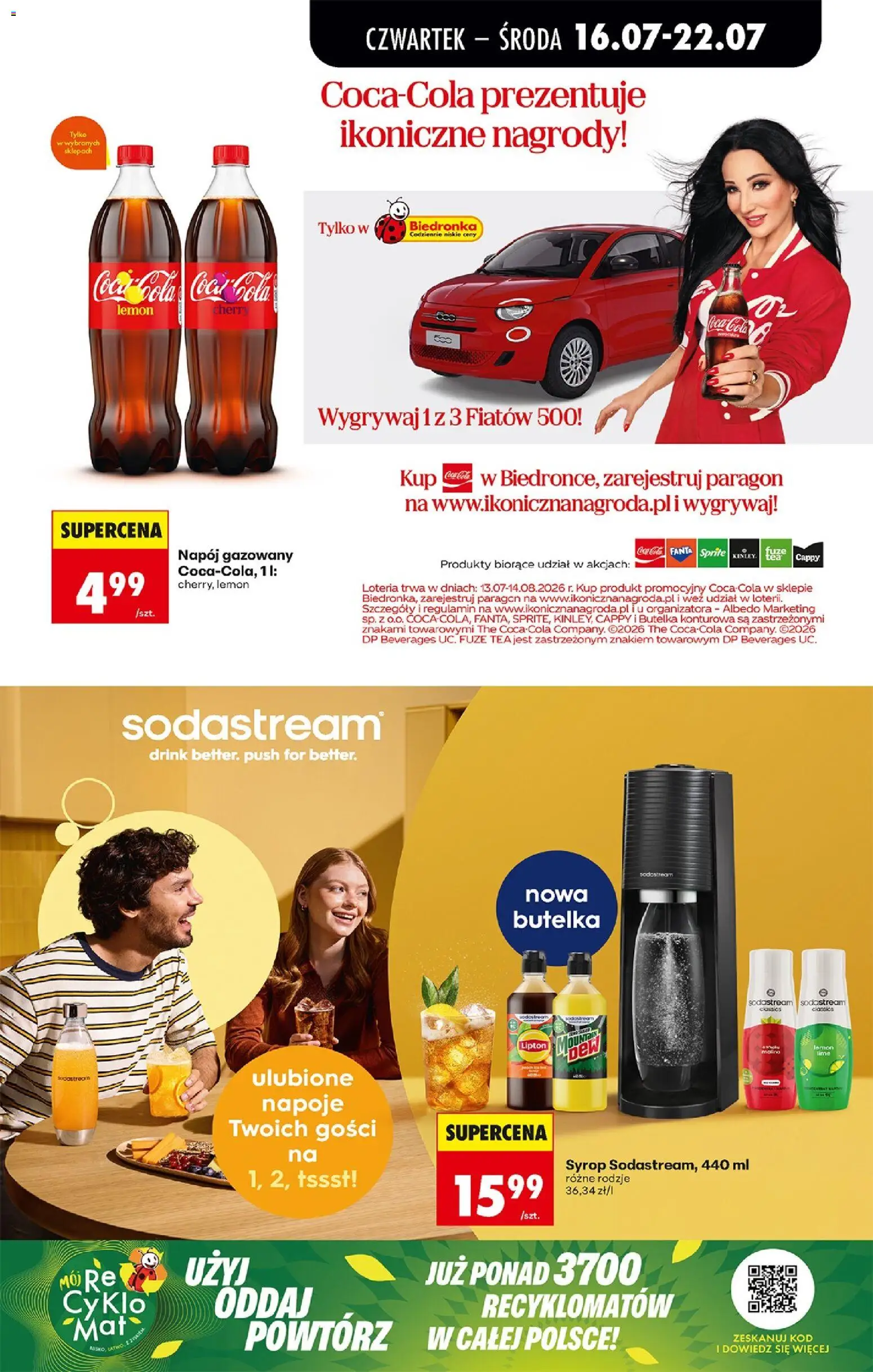 Biedronka gazetka od czwartku od 16.07.2026 | Strona: 63 | Produkty: Syrop, Napoje, Sprite, Coca cola