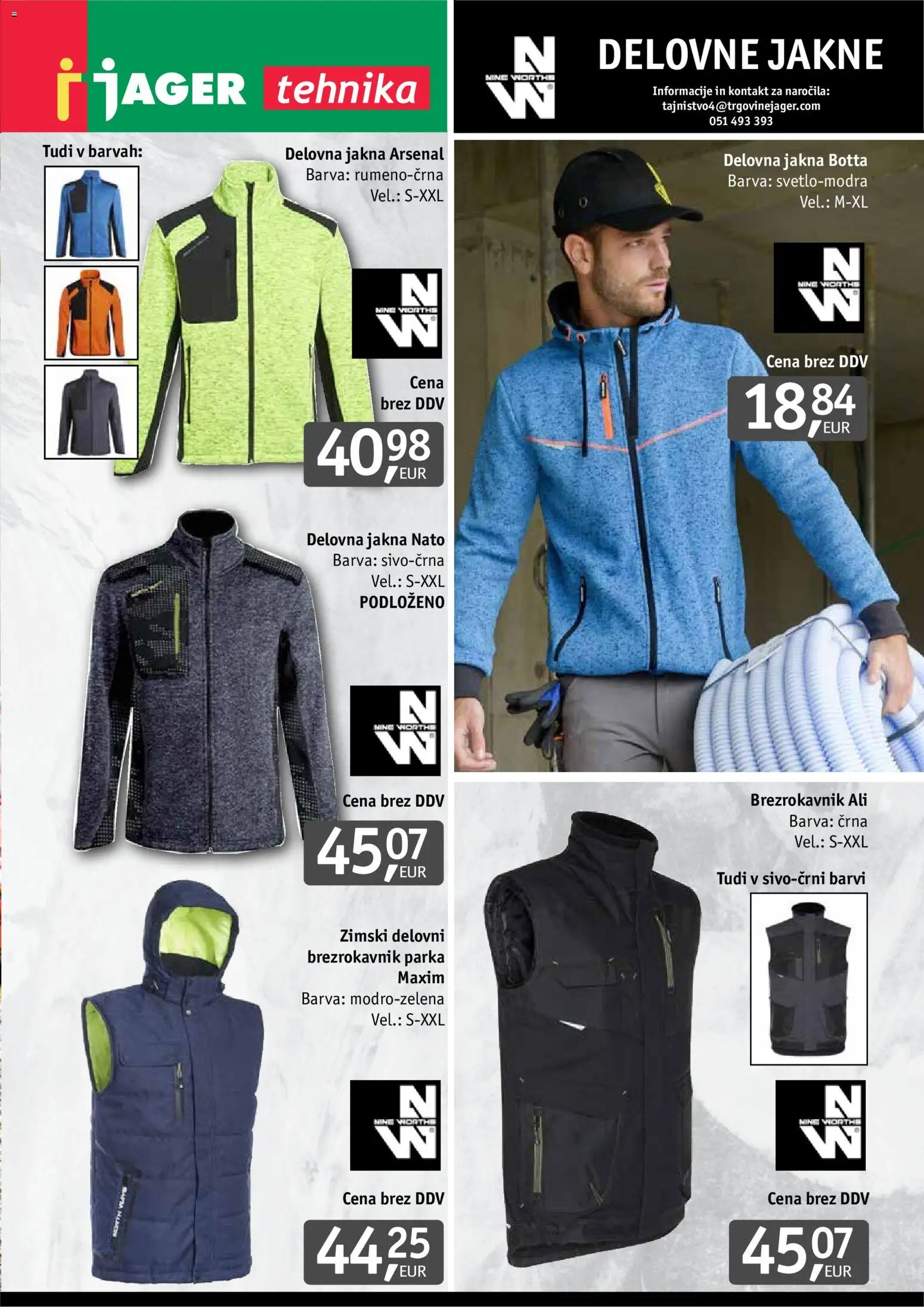 Novi Jager katalog ponudbe – veljaven od 01.10.2026 | Stran: 3 | Izdelki: Brezrokavnik, Jakna, Barva