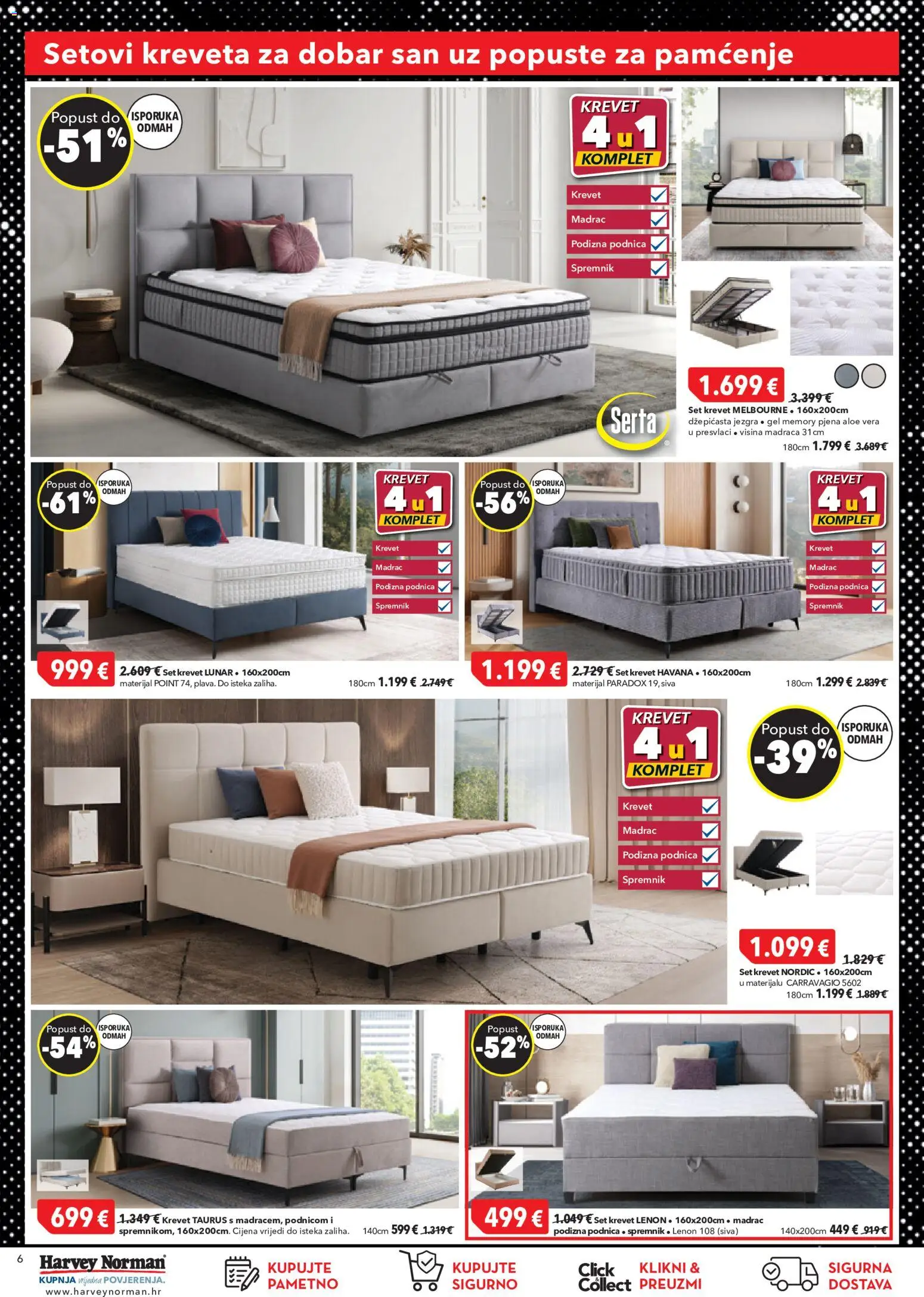 Harvey Norman katalog | vrijedi od 16.10.2026 | Stranica: 6 | Proizvodi: Krevet, Madrac, Pjena, Aloe vera
