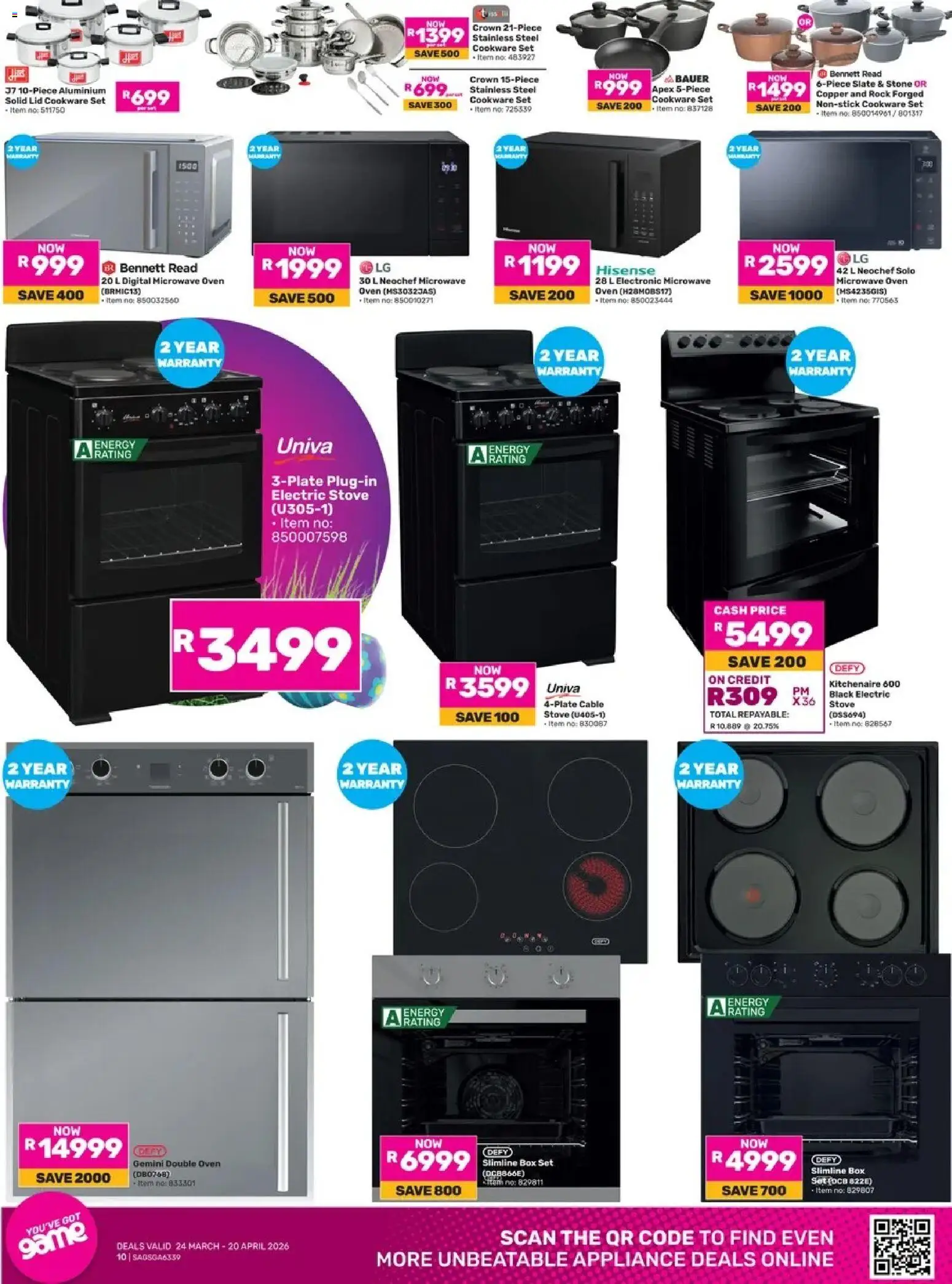 New Game catalogue – valid from 24.03.2026 | Page: 10 | Products: Oven, Stove, Microwave, Cookware