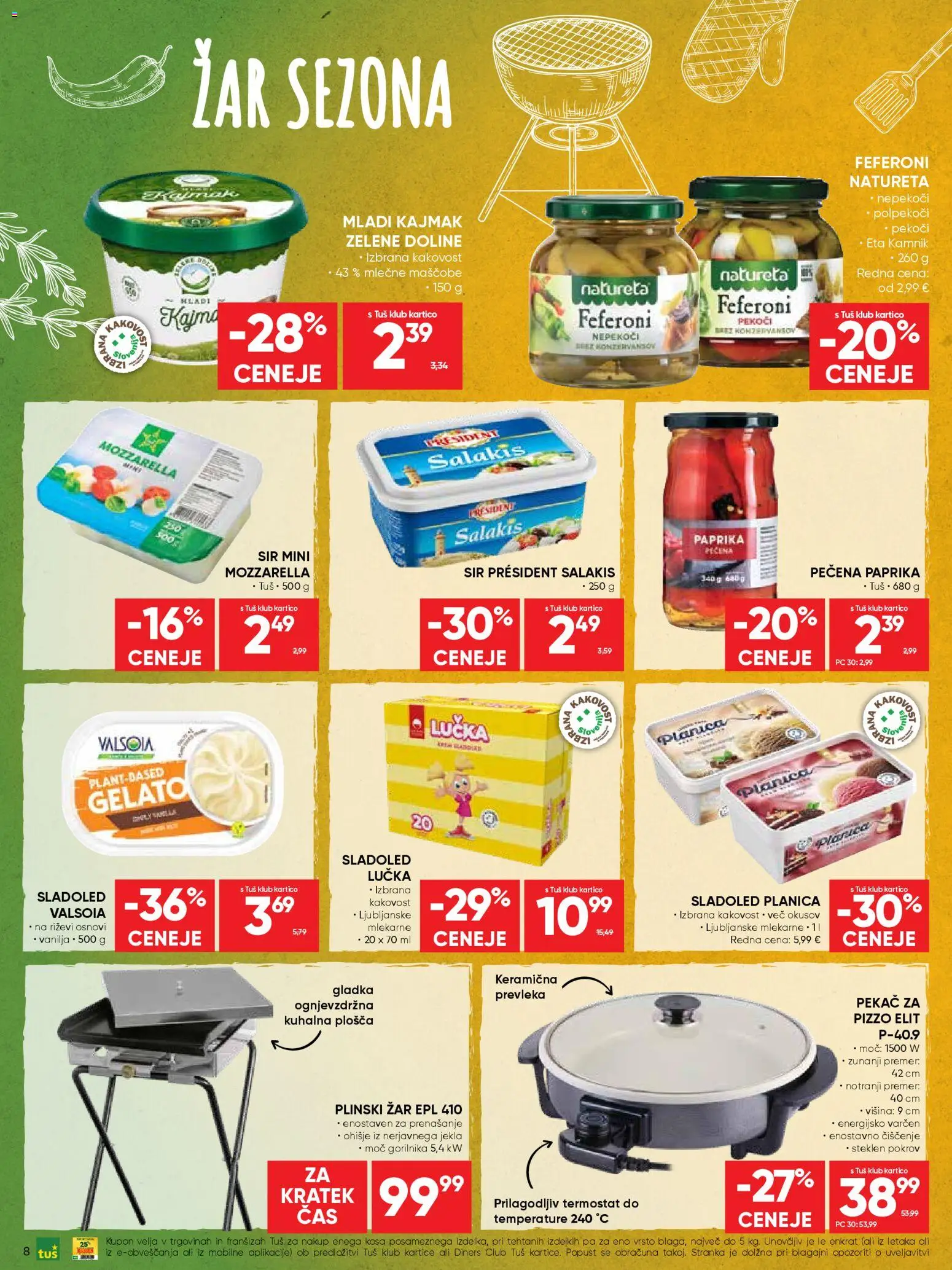 Novi Tuš katalog ponudbe – veljaven od 15.04.2026 | Stran: 8 | Izdelki: Paprika, Zar, Kajmak, Sir
