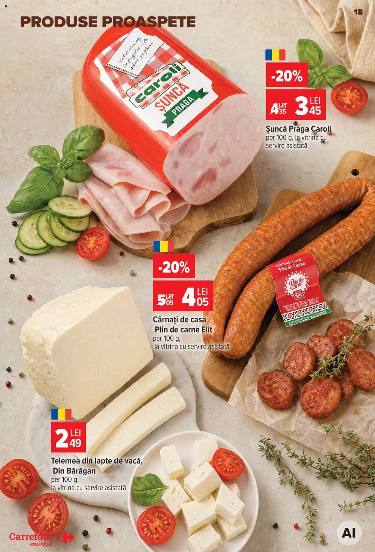 Noul catalog Carrefour – valabil de la 29.07.2026 | Pagină: 18 | Produse: Vitrină, Lapte, Șuncă, Cârnați