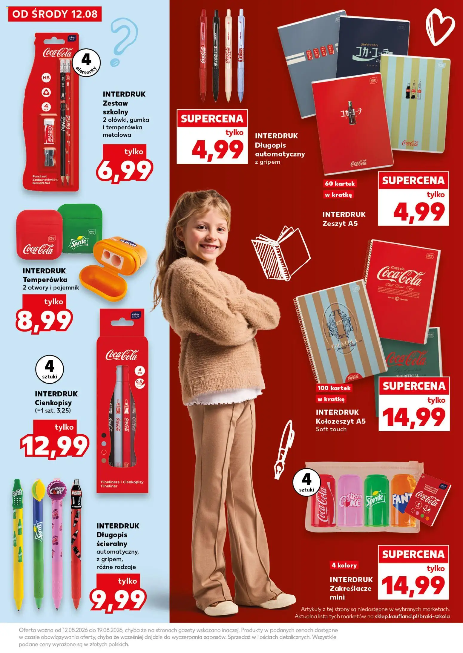 Kaufland gazetka - Wszystko do szkoły od 12.08.2026 | Strona: 25 | Produkty: Temperówka, Zeszyt, Coca cola, Gazety