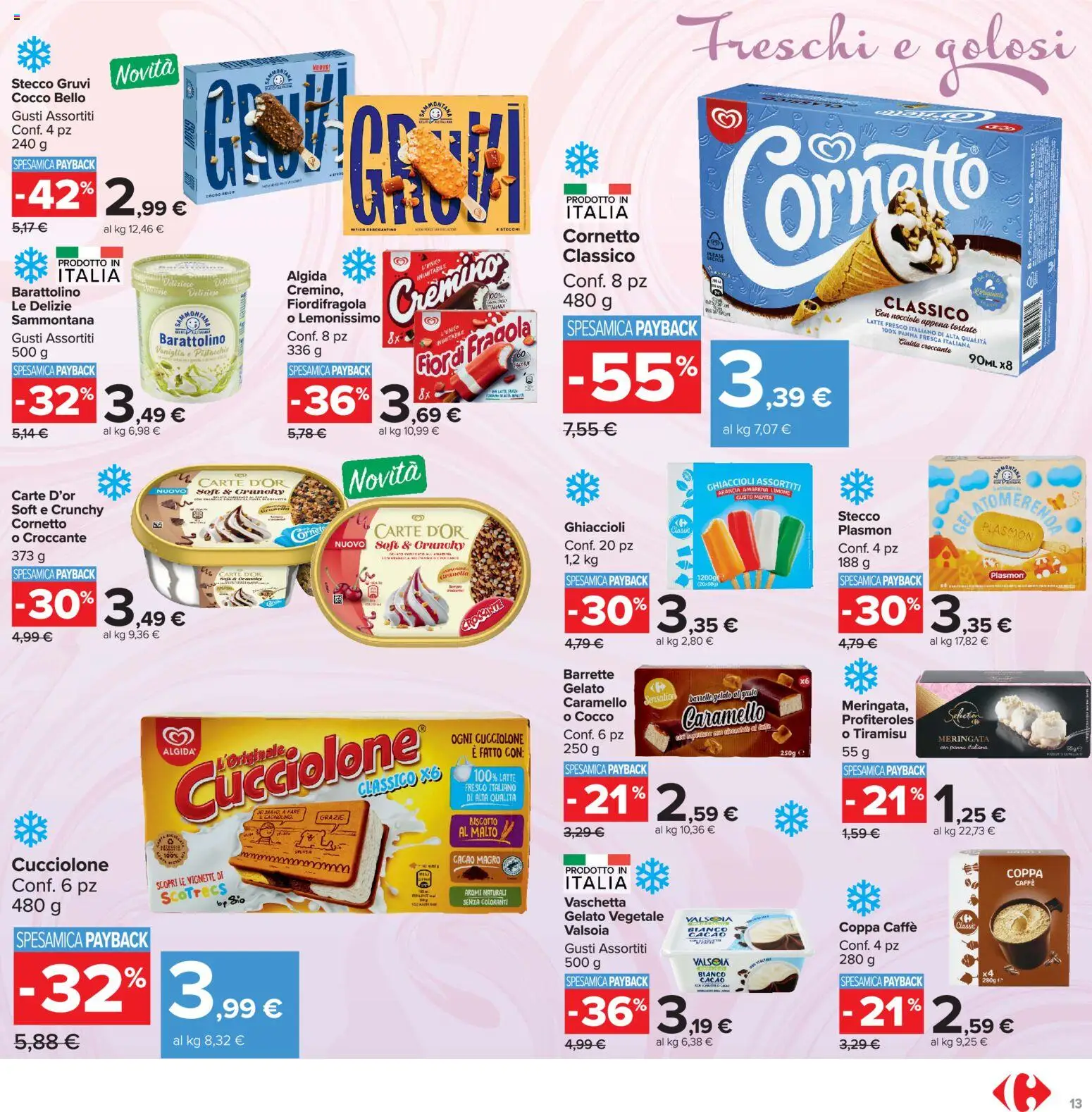 Volantino Carrefour del 16.06.2026 | Pagina: 13 | Prodotti: Caffè, Gelato, Latte, Limone