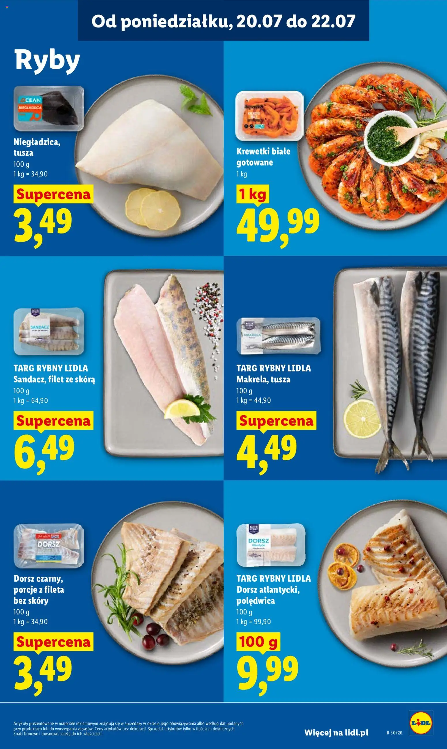 Lidl gazetka od 20.07.2026 | Strona: 67 | Produkty: Krewetki, Sandacz, Krewetki białe, Ryby