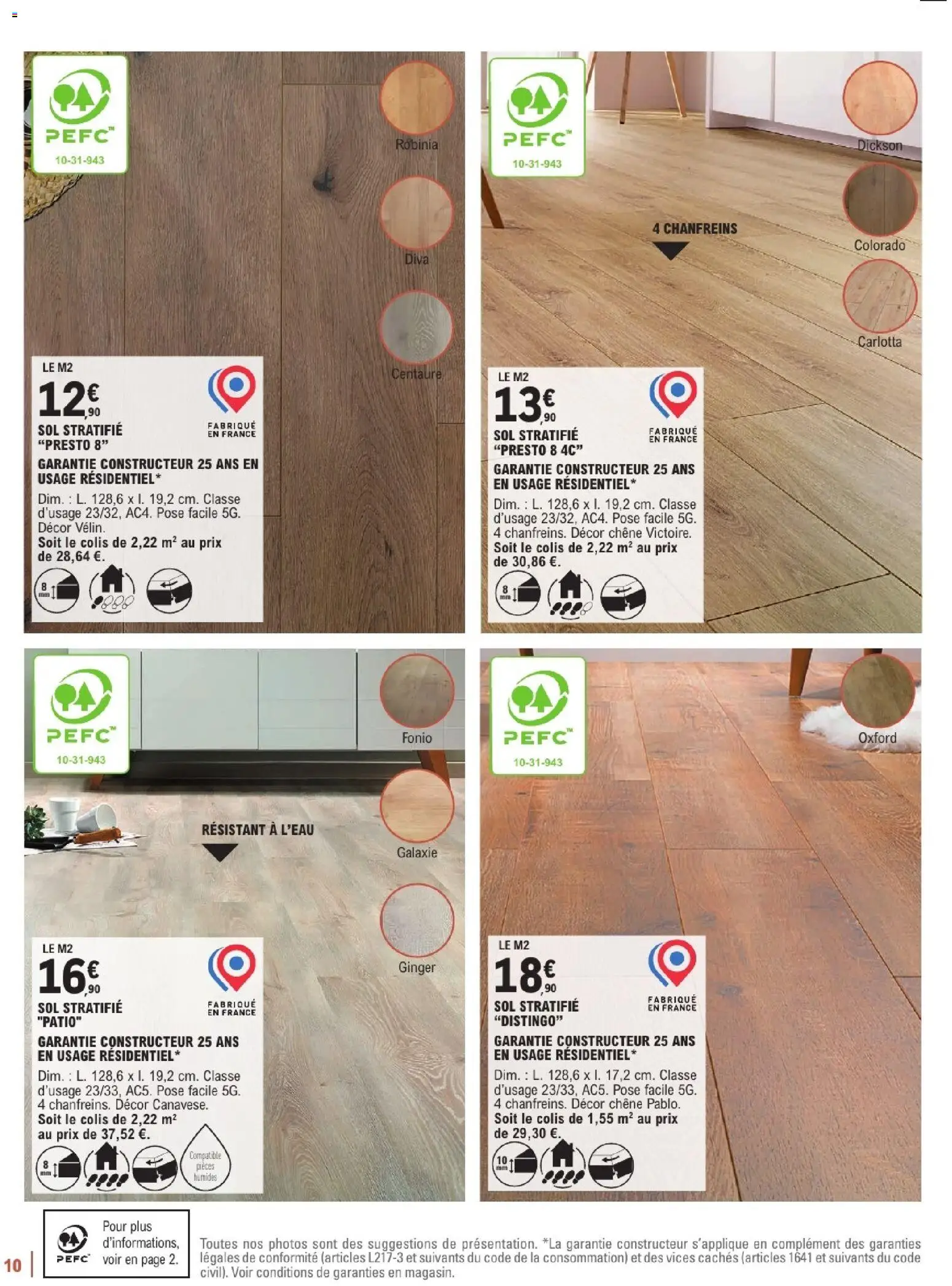 {H1} | Page: 10 | Produits: Sol stratifié