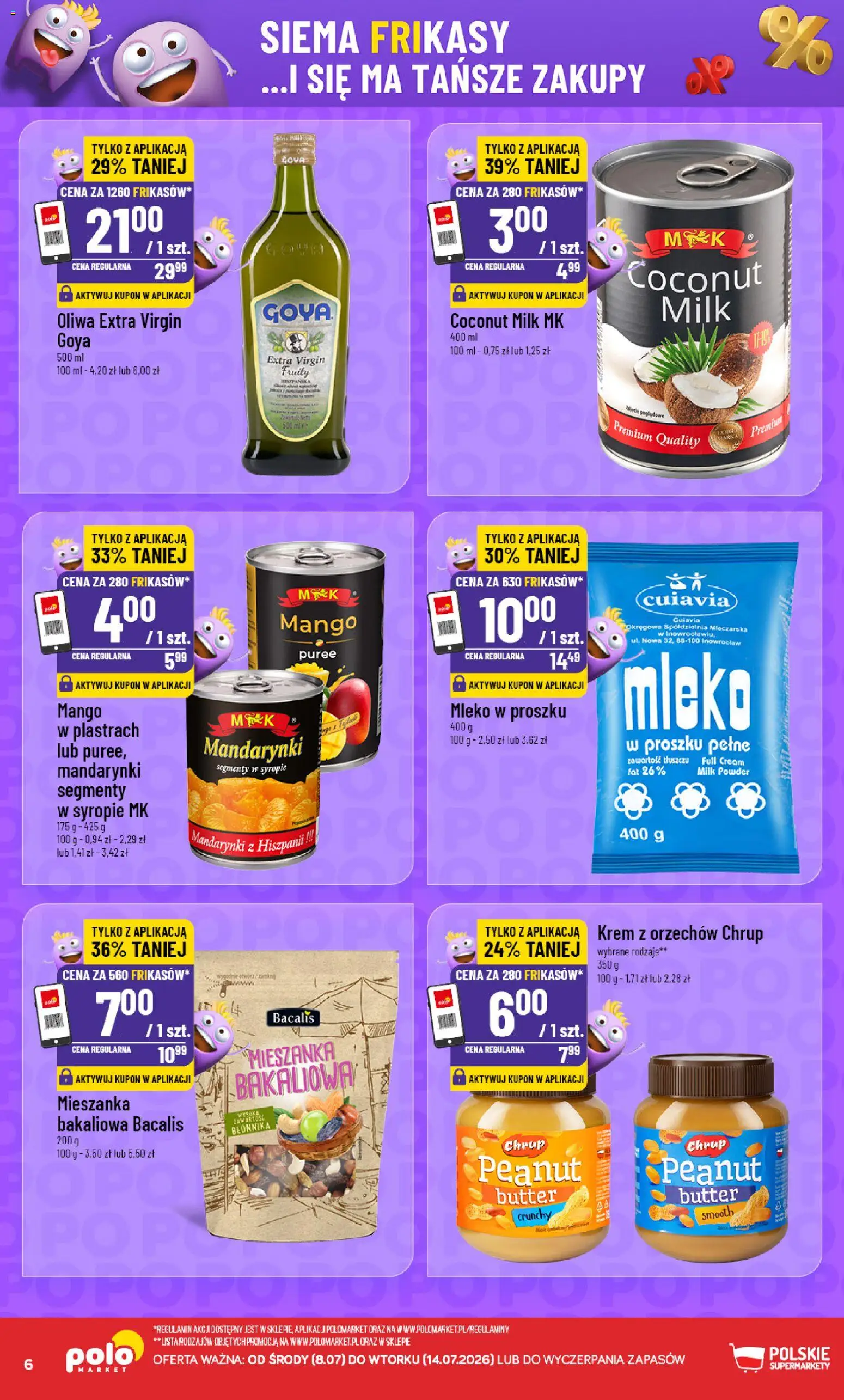 POLOmarket gazetka - Frikasowe Hity od 08.07.2026 | Strona: 6 | Produkty: Mleko w proszku, Mleko, Mandarynki, Krem