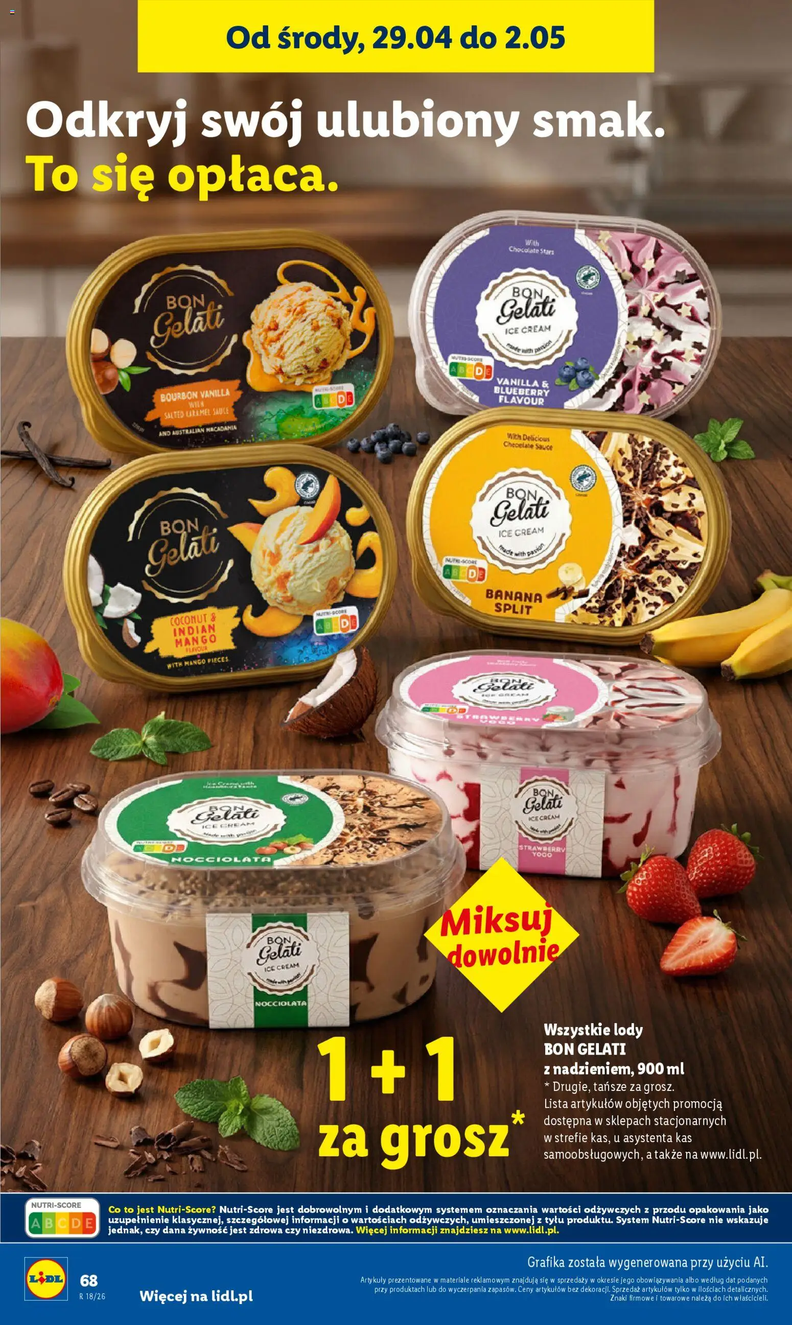 Lidl gazetka od 29.04.2026 | Strona: 68 | Produkty: Mango, Bourbon, Lody