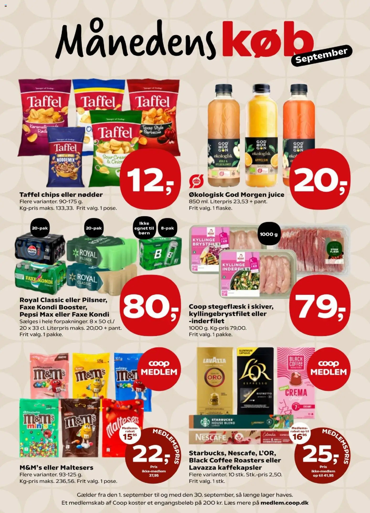 Super Brugsen tilbudsavis – gyldig fra 11/09/2026 | Side: 10 | Produkter: Juice, Chips, Nødder, Faxe Kondi