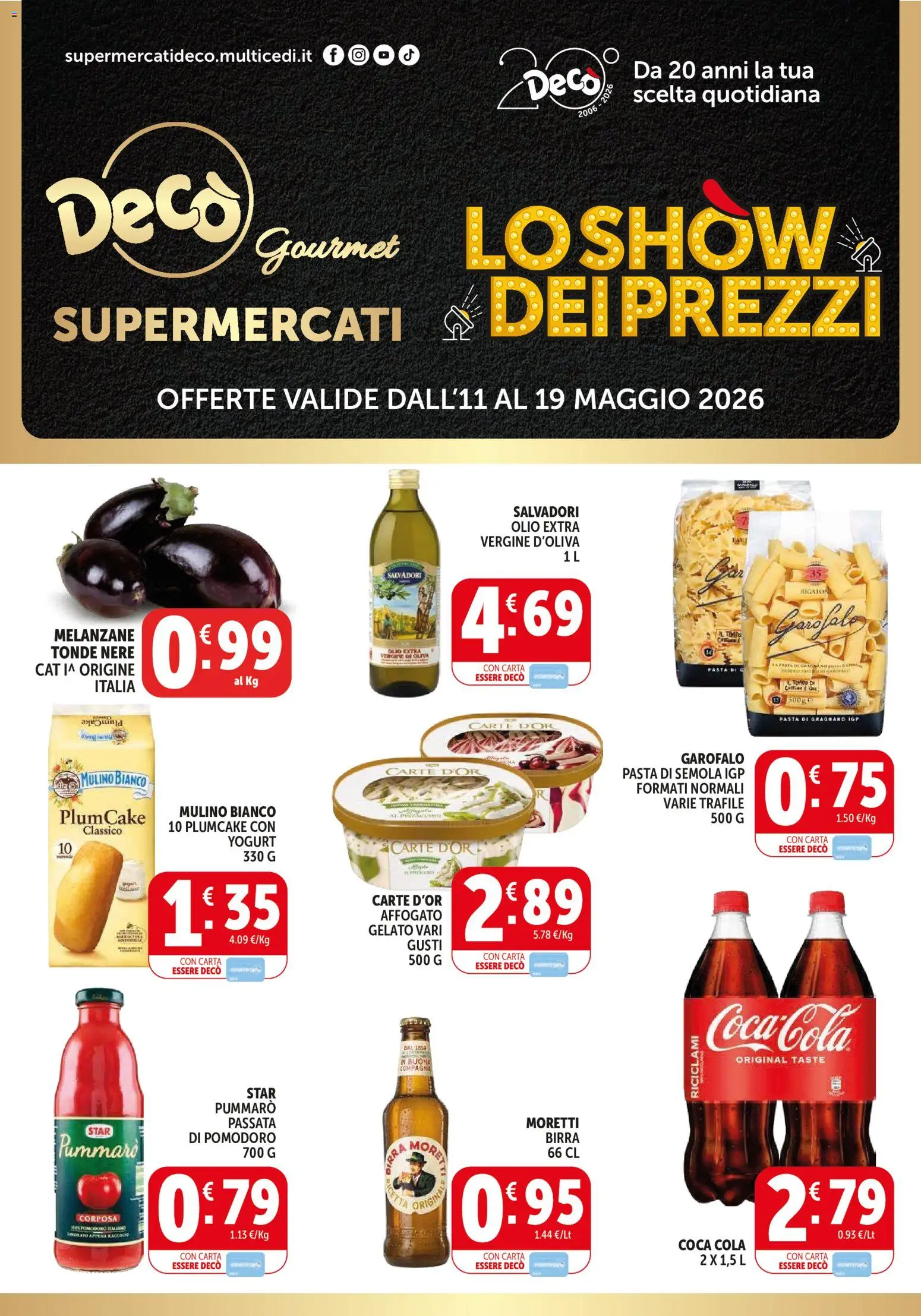 Volantino Decò del 11.05.2026 | Pagina: 1 | Prodotti: Birra, Olio, Melanzane, Plumcake