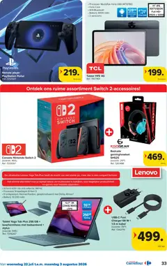 Remote player PlayStation Portal, Remote player PlayStation Portal - Voorbeeld van een folder van Carrefour, geldig van 22/07/2026 | Pagina: 33 | Producten: Tablet, Kabel, Laptop, Batterij