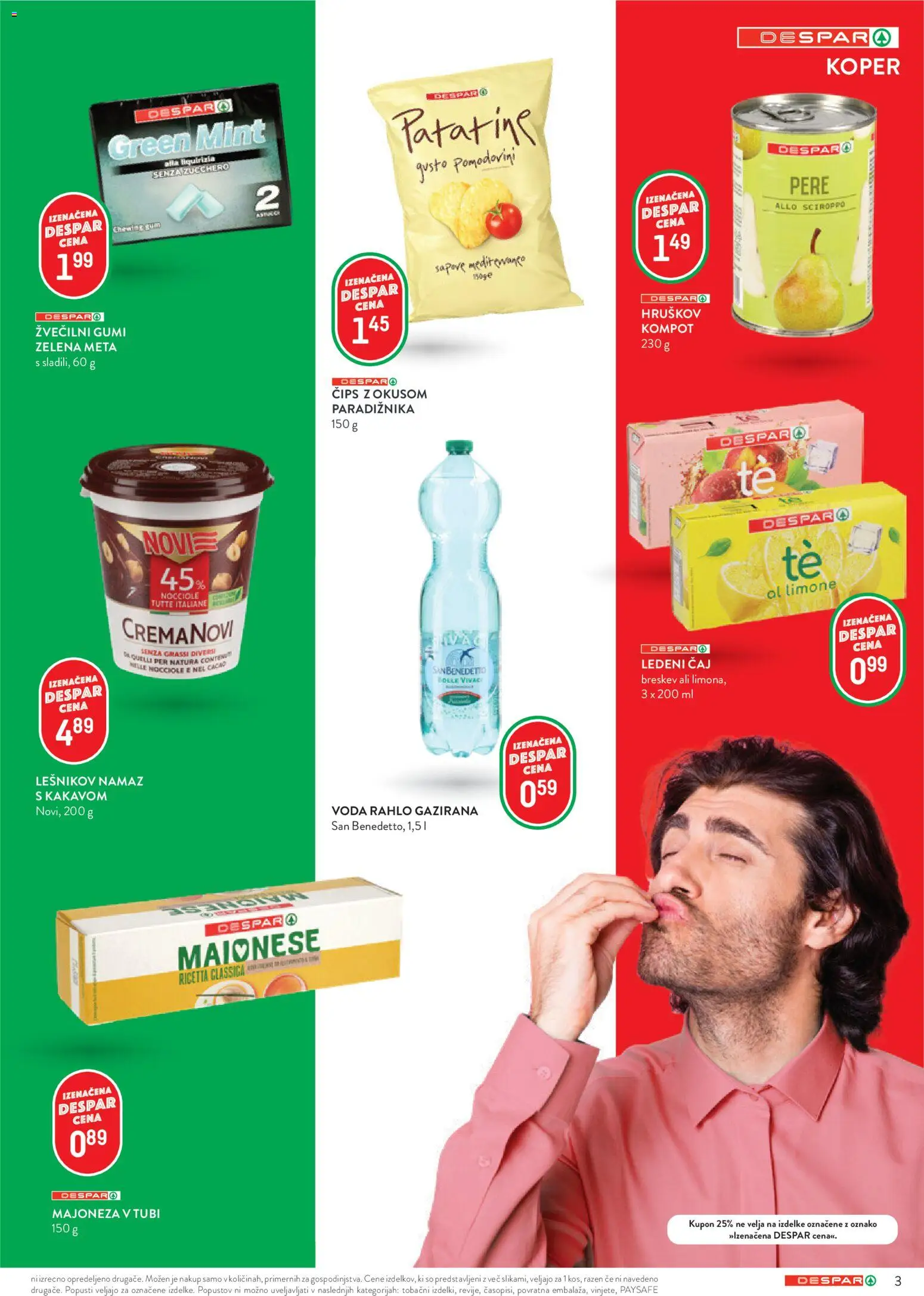 Novi Spar katalog ponudbe – veljaven od 08.04.2026 | Stran: 3 | Izdelki: Ledeni čaj, Voda, Zelena, Breskev
