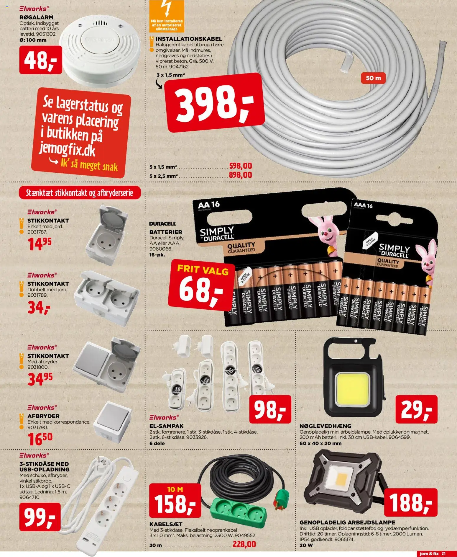 Jem & fix tilbudsavis – gyldig fra 12/07/2026 | Side: 21 | Produkter: Batterier, USB, Kabel, Batteri