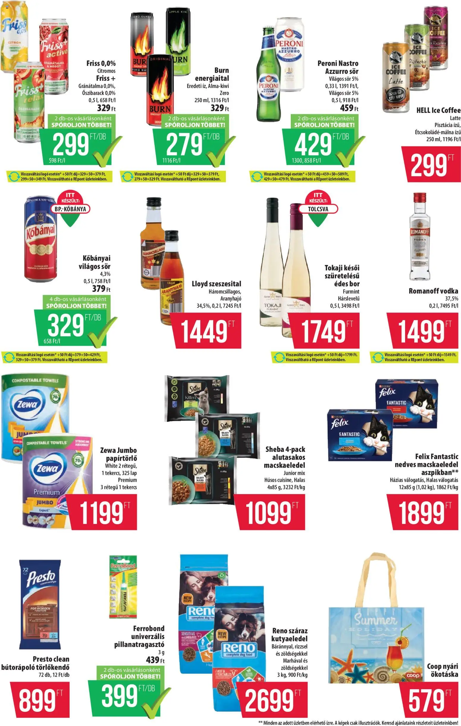 COOP akciós ujság - amely érvényes a következő dátumtól: 11.06.2026 | Oldal: 13 | Termékek: Macskaeledel, Meggy, Gránátalma, Bor