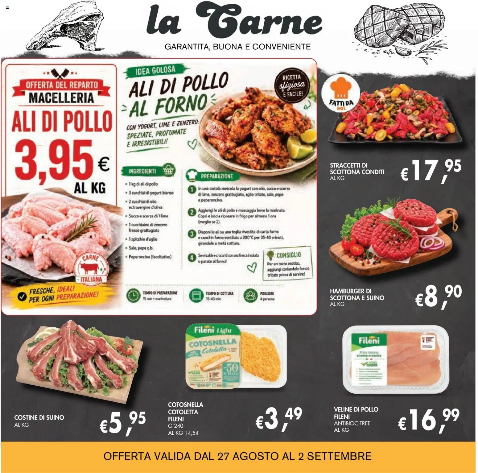Volantino Coal del 28/08/2026 | Pagina: 4 | Prodotti: Pollo, Ingredienti, Yogurt bianco, Ali di pollo