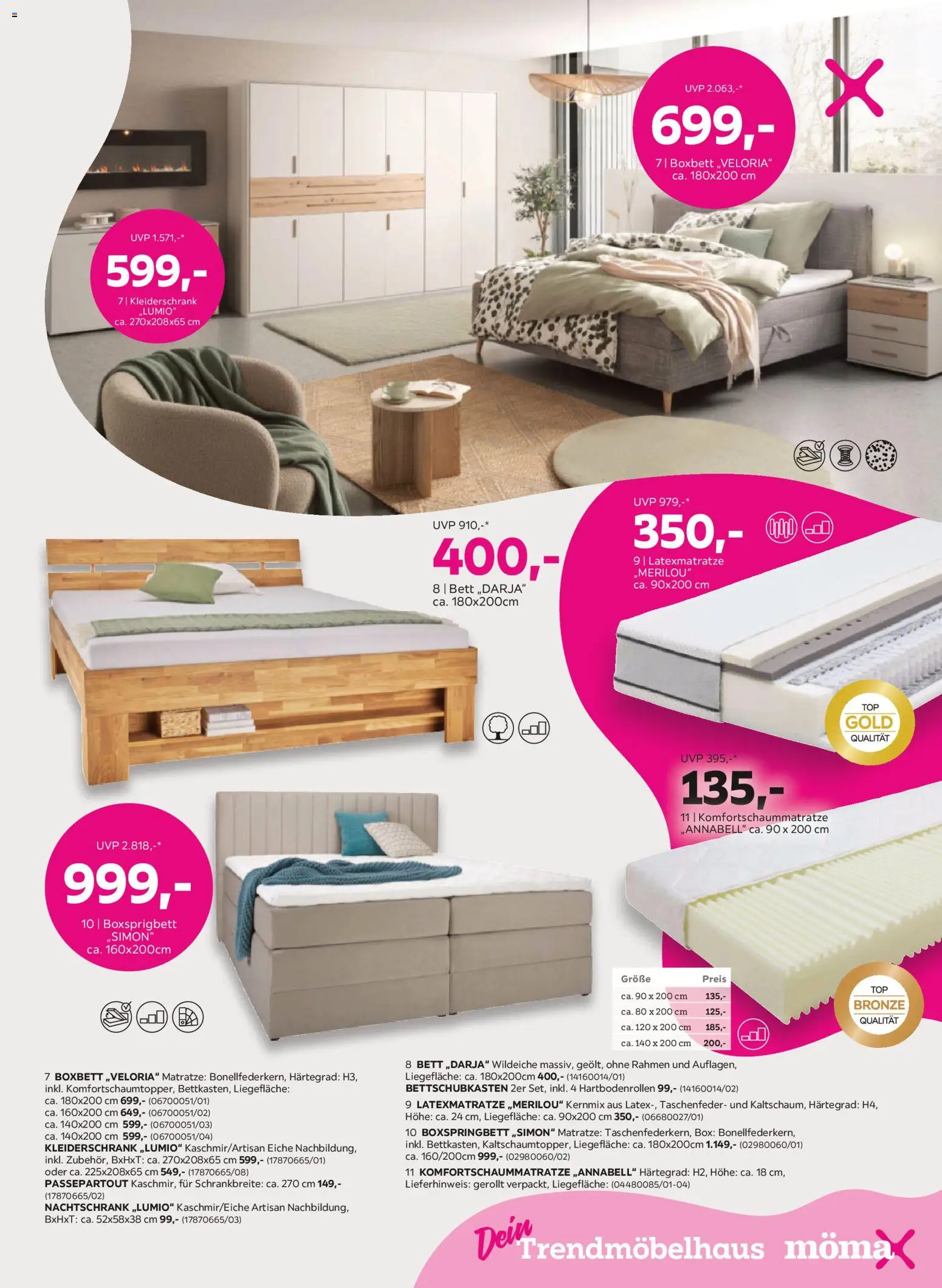 Mömax Prospekt aktuell gültig ab 15.09.2026 | Seite: 5 | Produkte: Bett, Matratze, Kleiderschrank, Box