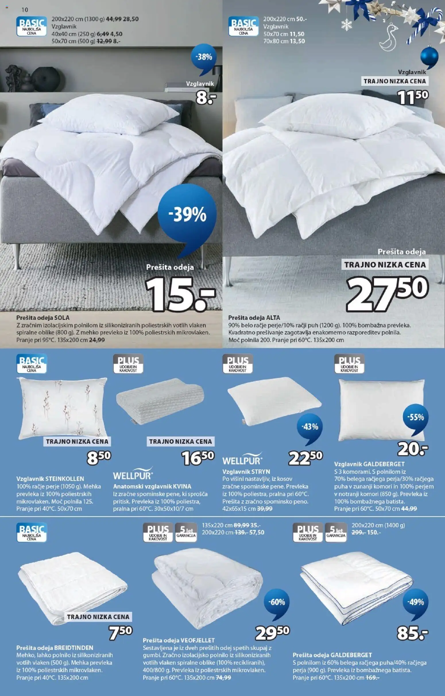 Novi JYSK katalog ponudbe – veljaven od 14.10.2026 | Stran: 10 | Izdelki: Prešita odeja, Vzglavnik, Prevleka, Odeja