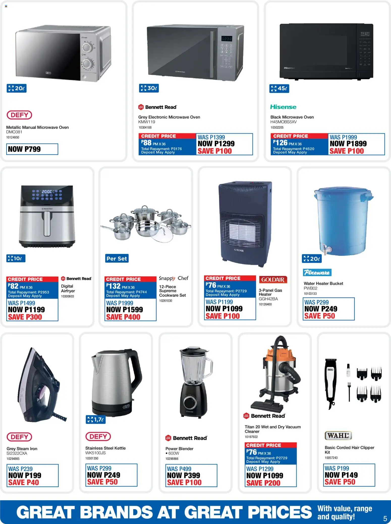 New OK Furniture catalogue – valid from 13.04.2026 | Page: 5 | Products: Vacuum cleaner, Microwave, Blender, Water