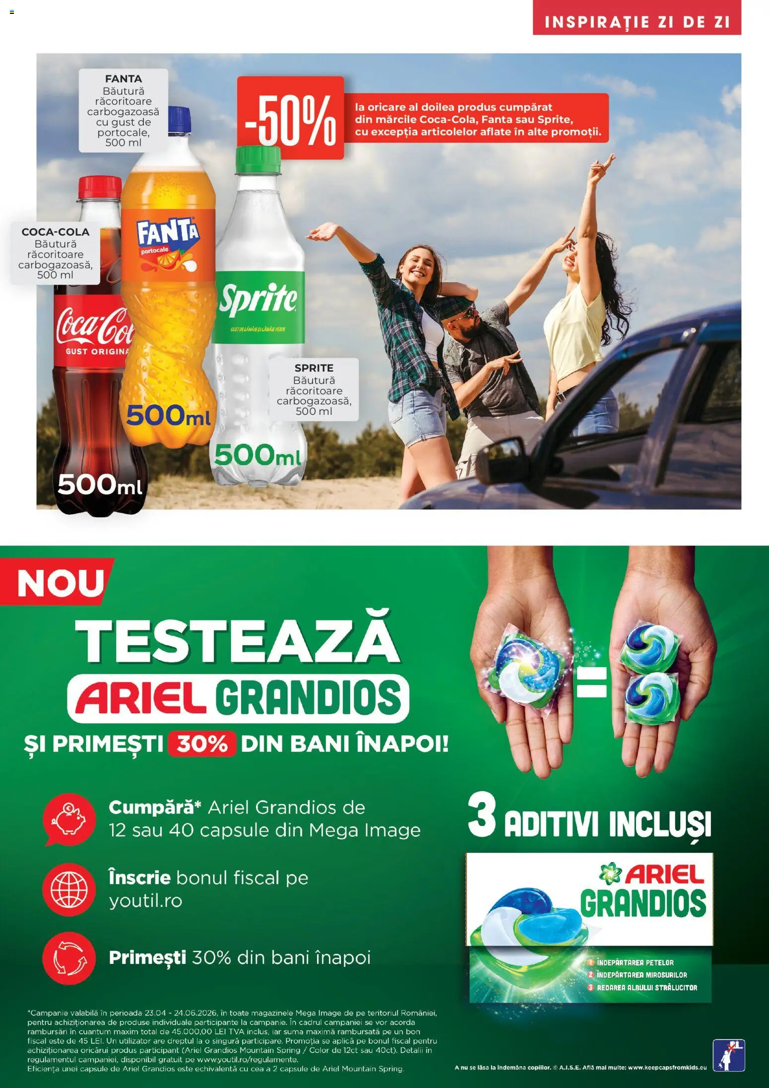 Noul catalog Mega Image – valabil de la 23.04.2026 | Pagină: 13 | Produse: Portocale, Îndepărtarea petelor, Lămâie