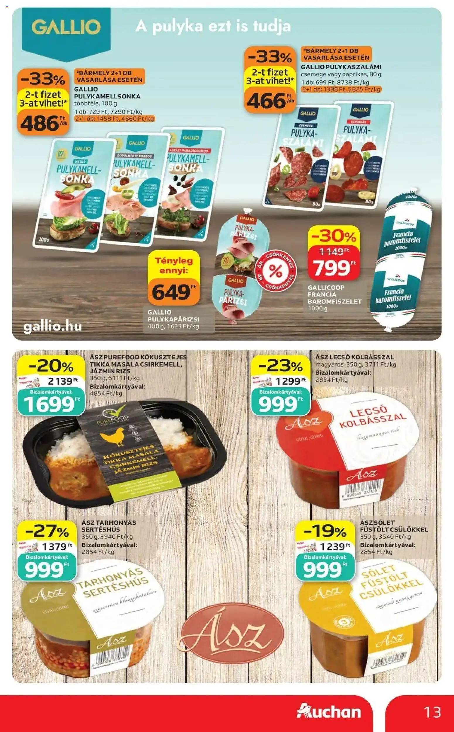 Auchan akciós újság Szolnok - 2026.10.01. -tól/töl > akció, lapozható szórólap 🛍️ | Oldal: 13 | Termékek: Jázmin rizs, Lecsó, Csemege, Rizs