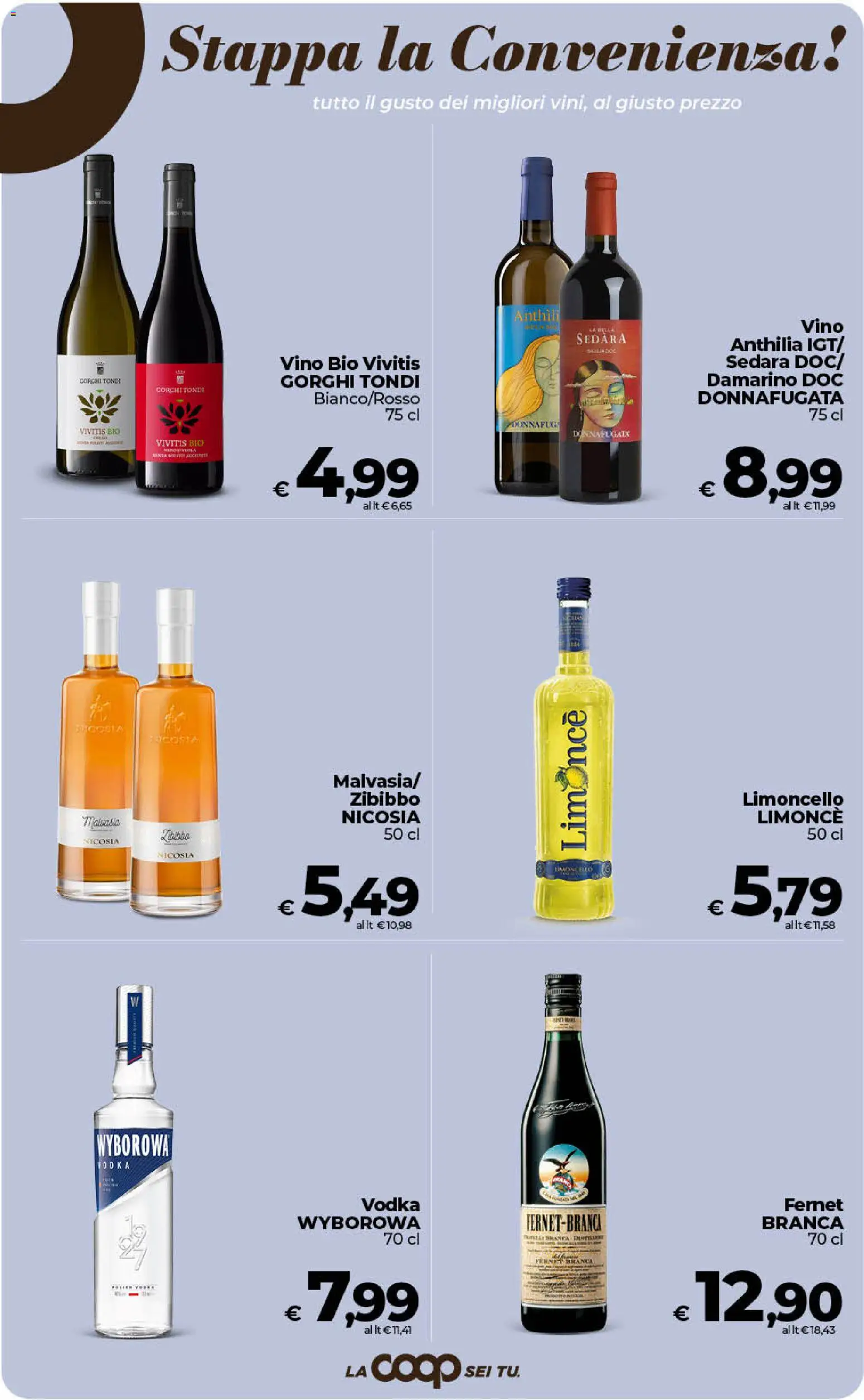Volantino Ipercoop del 01/09/2026 | Pagina: 41 | Prodotti: Fernet, Vodka, Vino, Limoncello