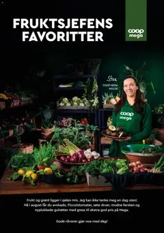 Forhåndsvisning av Coop Mega kundeavis Fruktsjefens favoritter gyldig fra 13/08/2026
