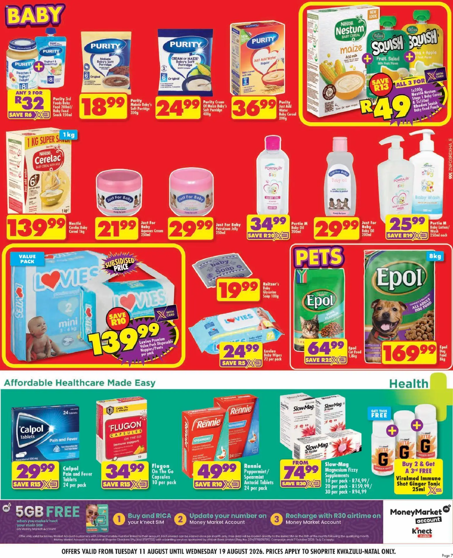 New Shoprite catalogue – valid from 11/08/2026 | Page: 7 | Products: Data, Baby food, Water, Cat food