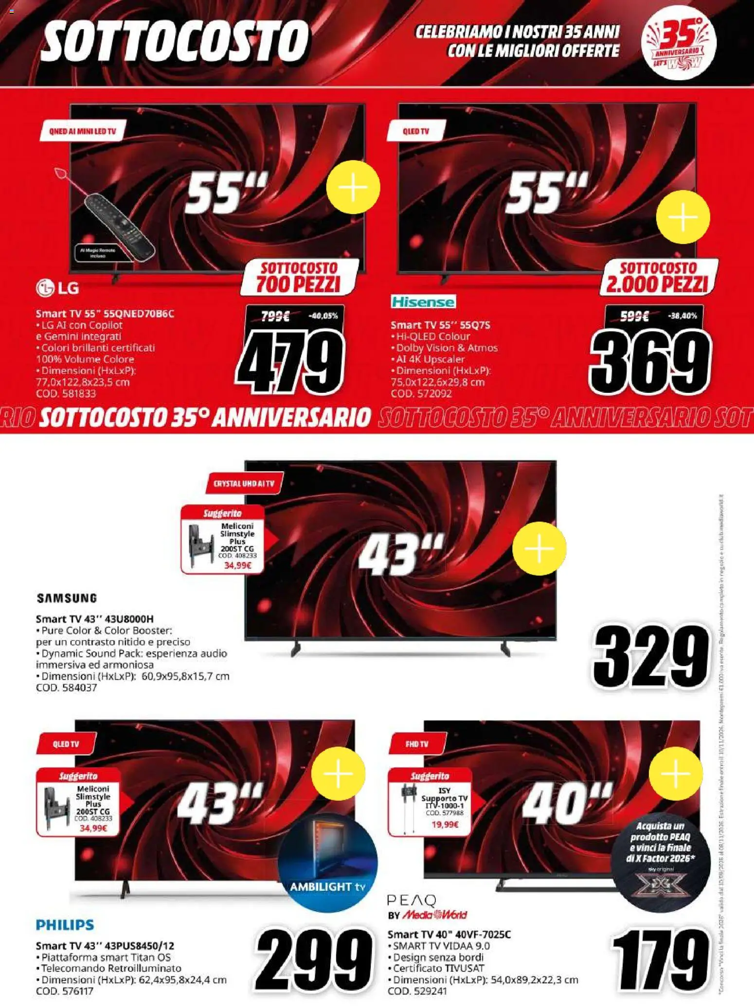 Volantino Media World del 06/10/2026 | Pagina: 25 | Prodotti: smart TV, TV, Audio, Samsung