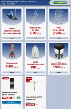 Praktiker akciós újság - amely érvényes a következő dátumtól: 04.06.2026 | Oldal: 31 | Termékek: Létra, Ruhaszárító, Gáztűzhely, Vileda