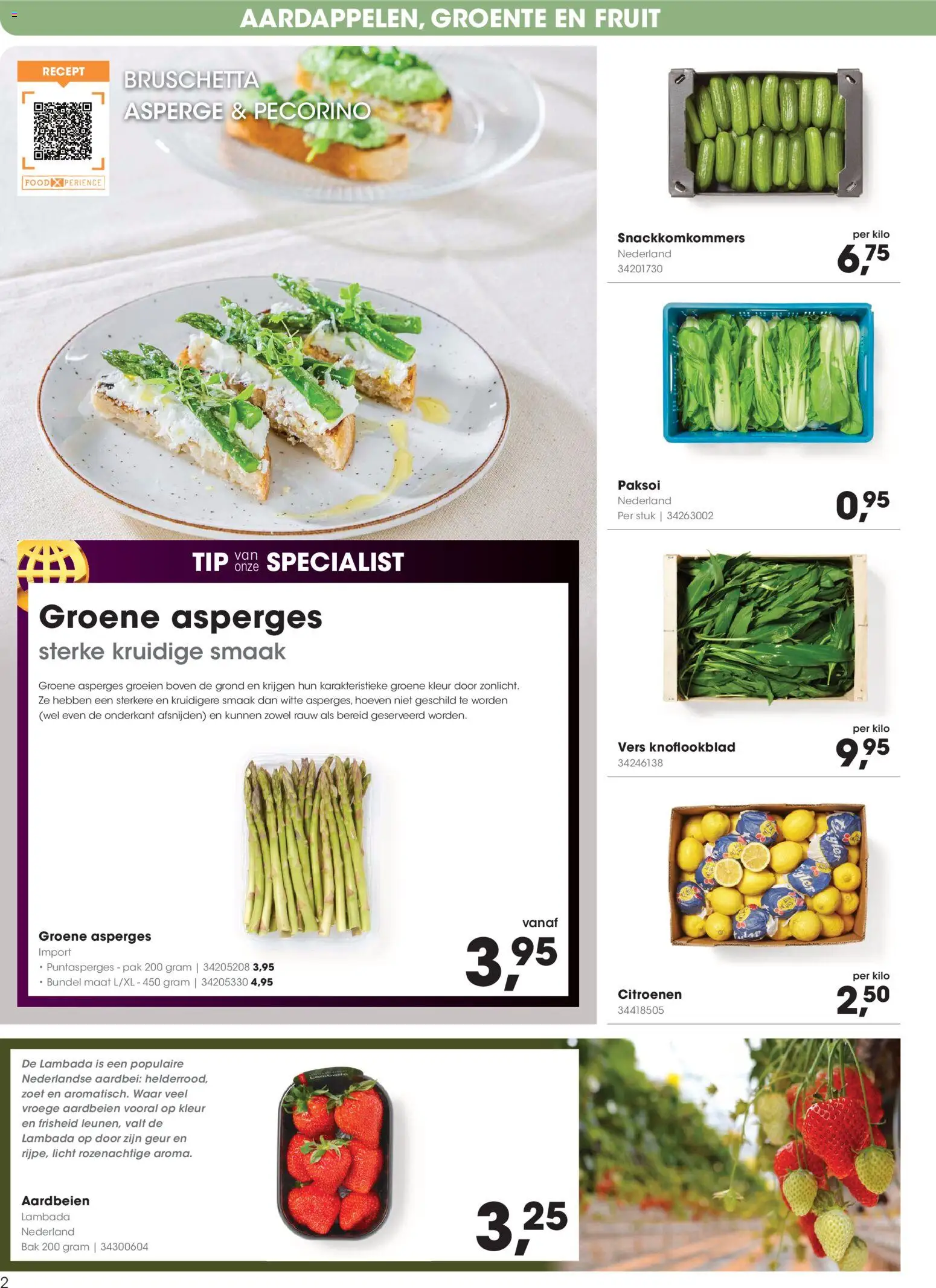 {H1} | Pagina: 2 | Producten: Asperges, Geur, Fruit, Aardbei
