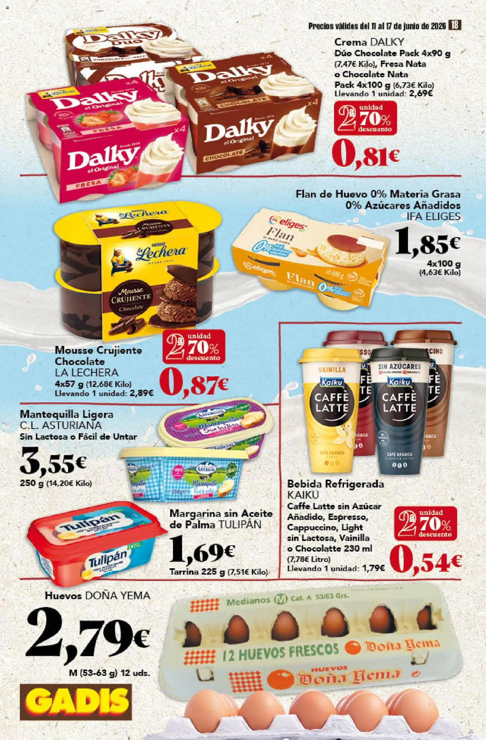 Gadis folleto │ válido desde el 11.06.2026 | Página: 18 | Productos: Mousse, Aceite, Crema, Margarina