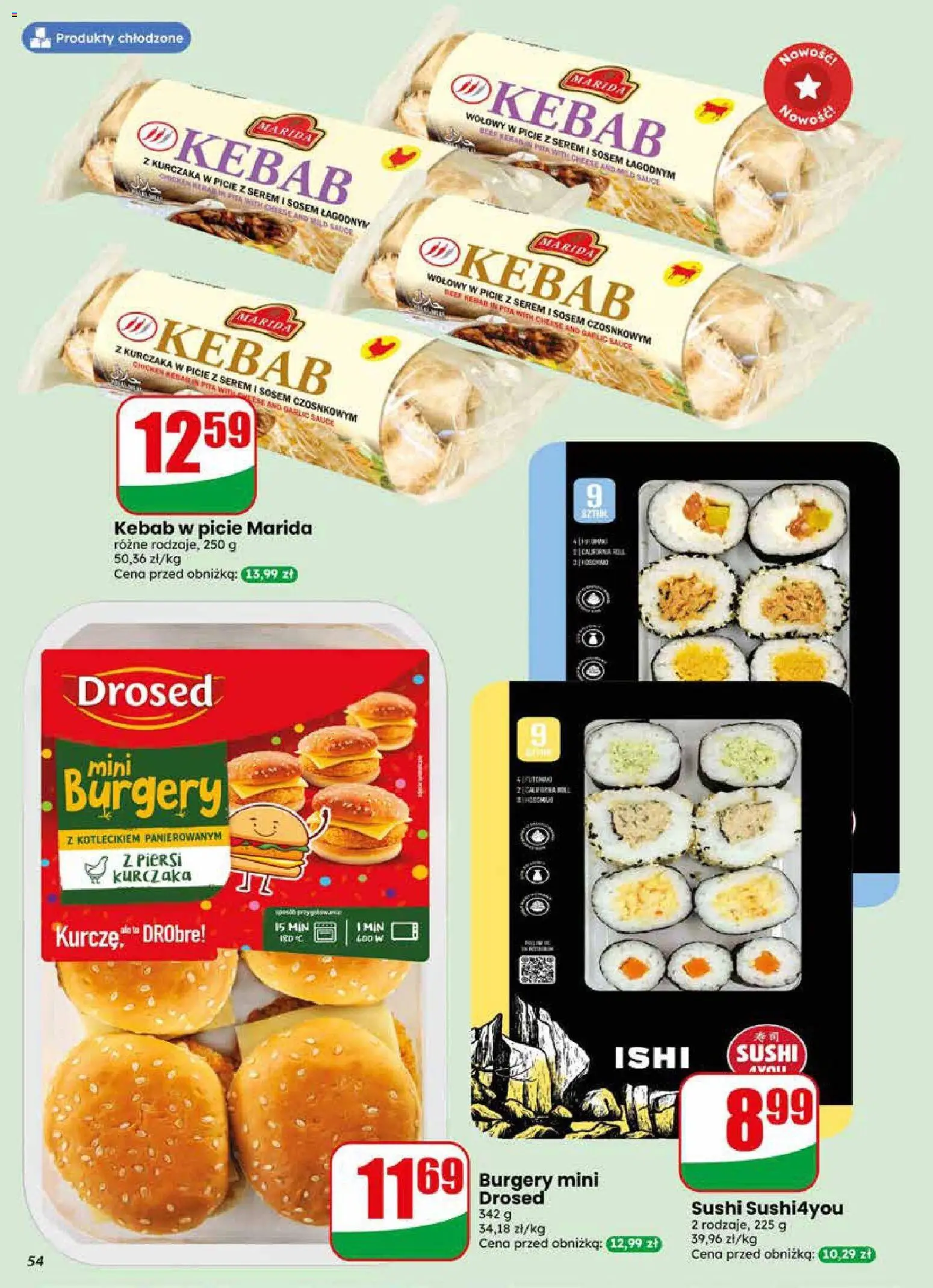 Dino gazetka od 17.06.2026 | Strona: 54 | Produkty: Piersi, Kebab, Sushi, Pita