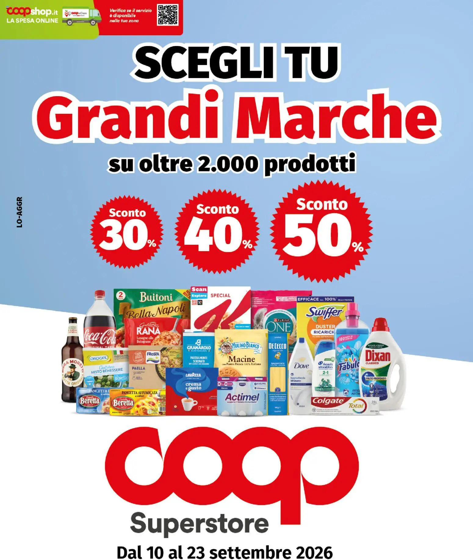 Volantino COOP del 10/09/2026 | Pagina: 1 | Prodotti: Pancetta, De Cecco, Lavazza, Lasagne