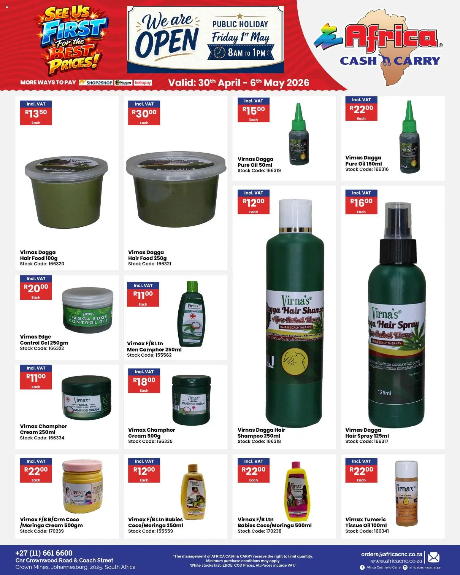 Africa Cash & Carry Specials | 30/04/2026 | How to get a limited discount? Save today! | South Africa