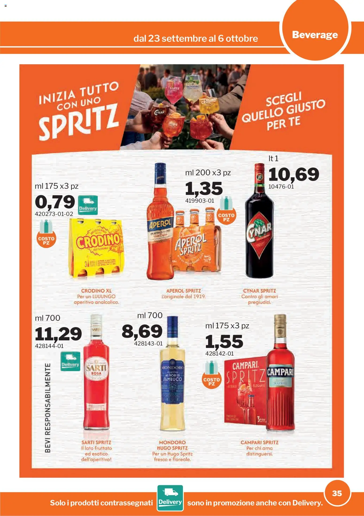 Volantino Sogegross del 23/09/2026 | Pagina: 35 | Prodotti: Campari, Fiori, Aperol, Aperitivo