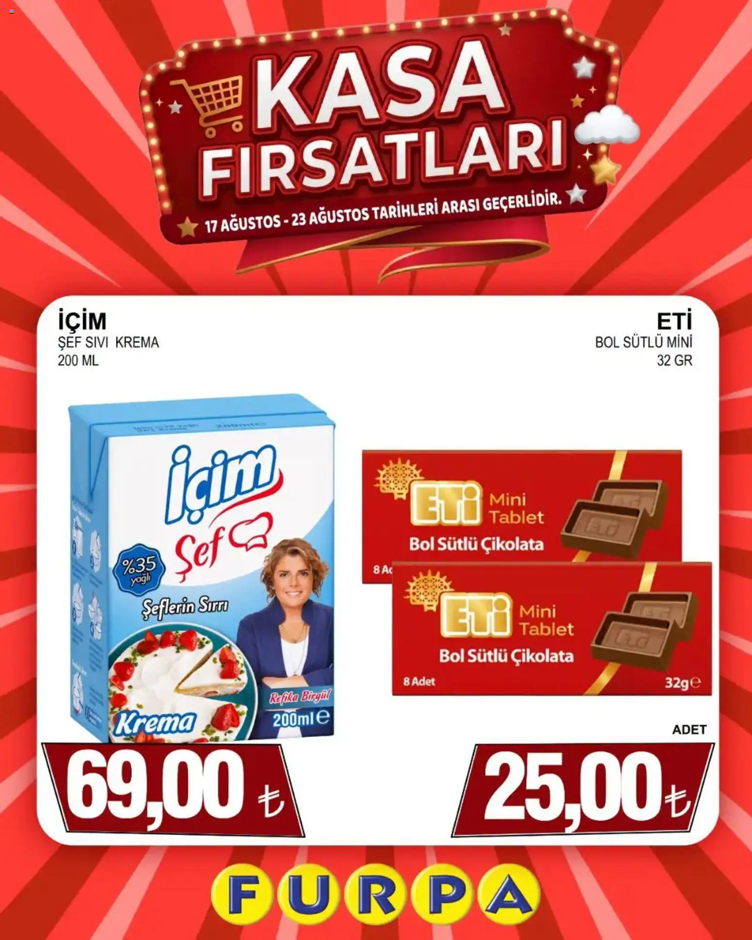 Furpa - Kasa Fırsatları - 17 Ağustos 2026 tarihinden itibaren geçerlidir | Sayfa: 1 | Ürünler: Çikolata, Krema, Tablet, Kasa