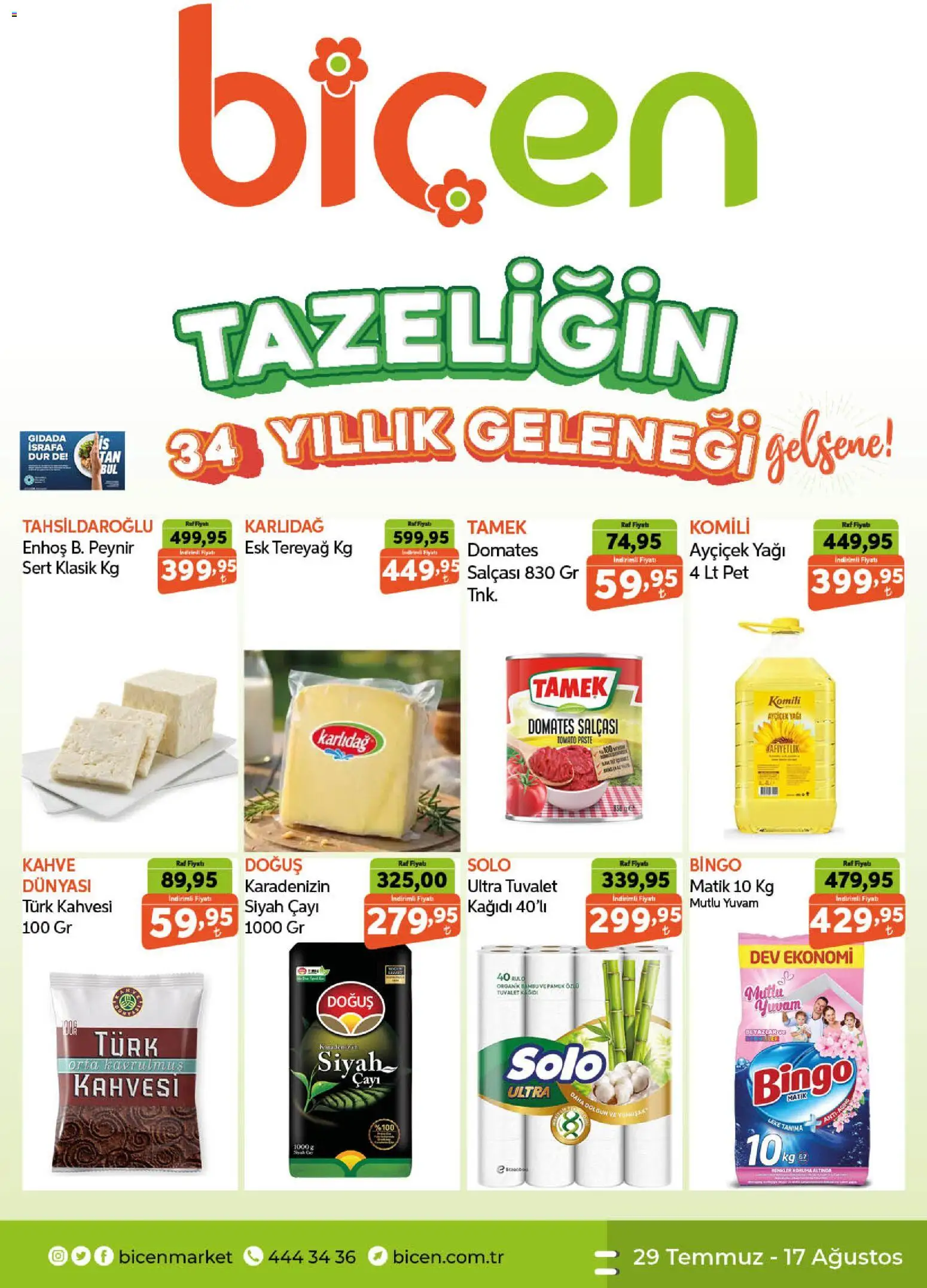 Biçen Market Katalog - 29 Temmuz 2026 tarihinden itibaren geçerlidir | Sayfa: 1