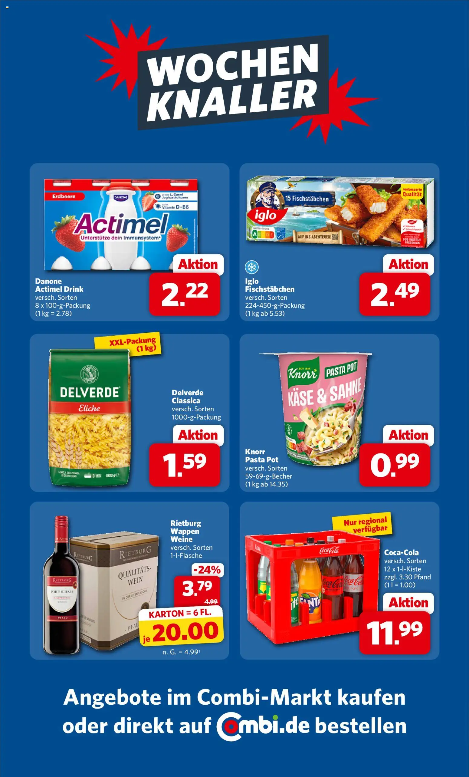 Combi Prospekt – gültig ab 26.10.2026 | Seite: 32 | Produkte: Actimel, Käse, Iglo, Fischstabchen