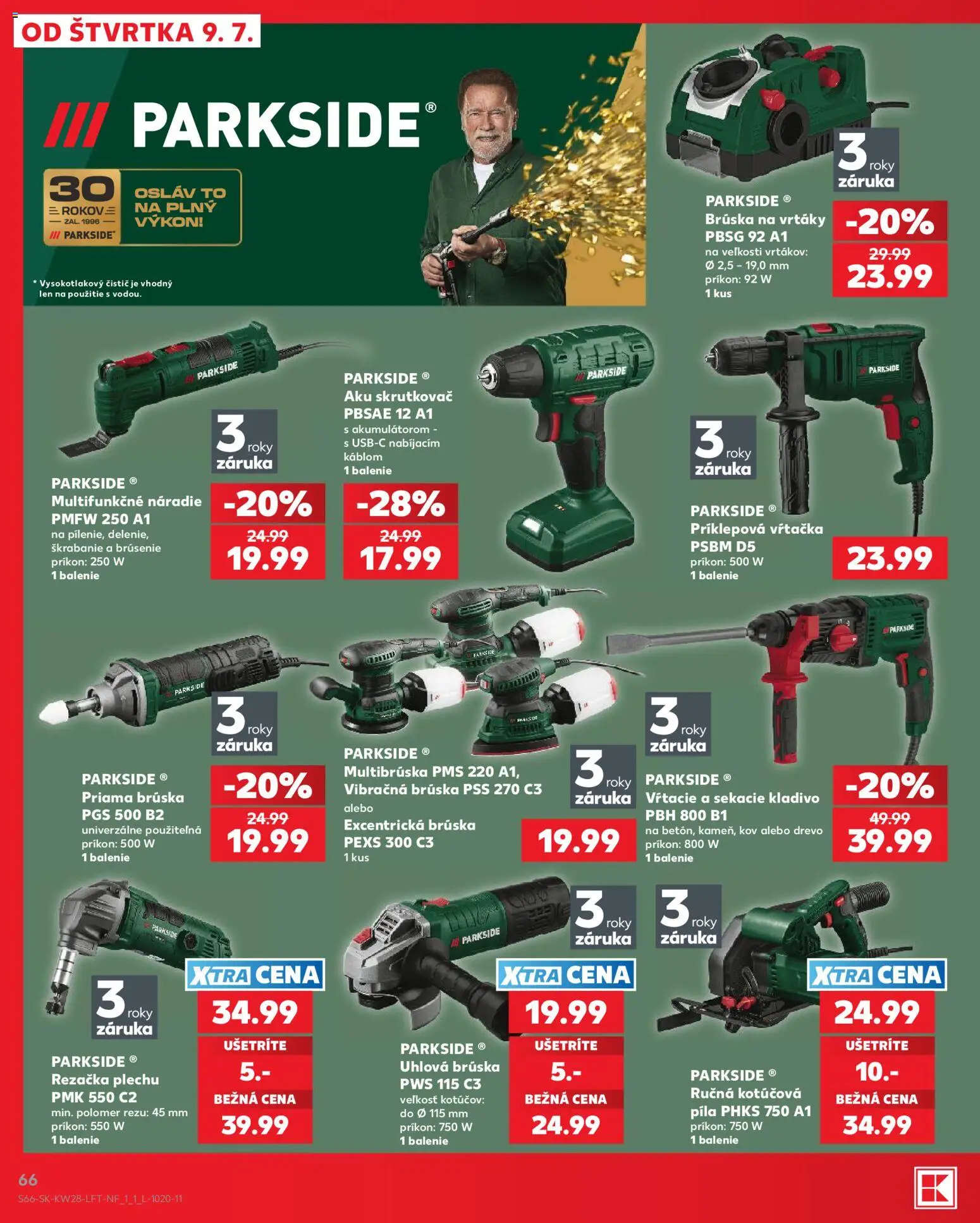 Nové Kaufland akcie – leták je platný od 09.07.2026 | Strana: 66 | Produkty: Aku skrutkovač, Skrutkovač, Píla, Príklepová vŕtačka