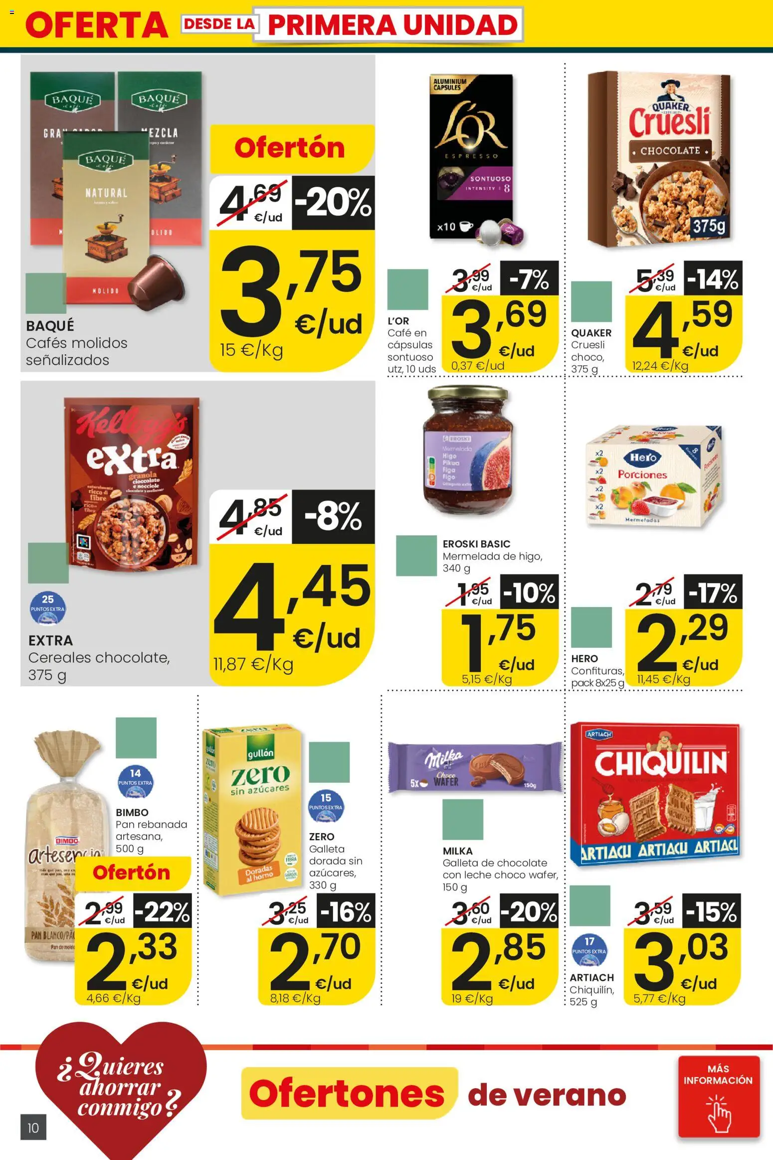 Eroski City │ válido desde el 30/07/2026 | Página: 10 | Productos: Leche, Café, Cereales, Horno