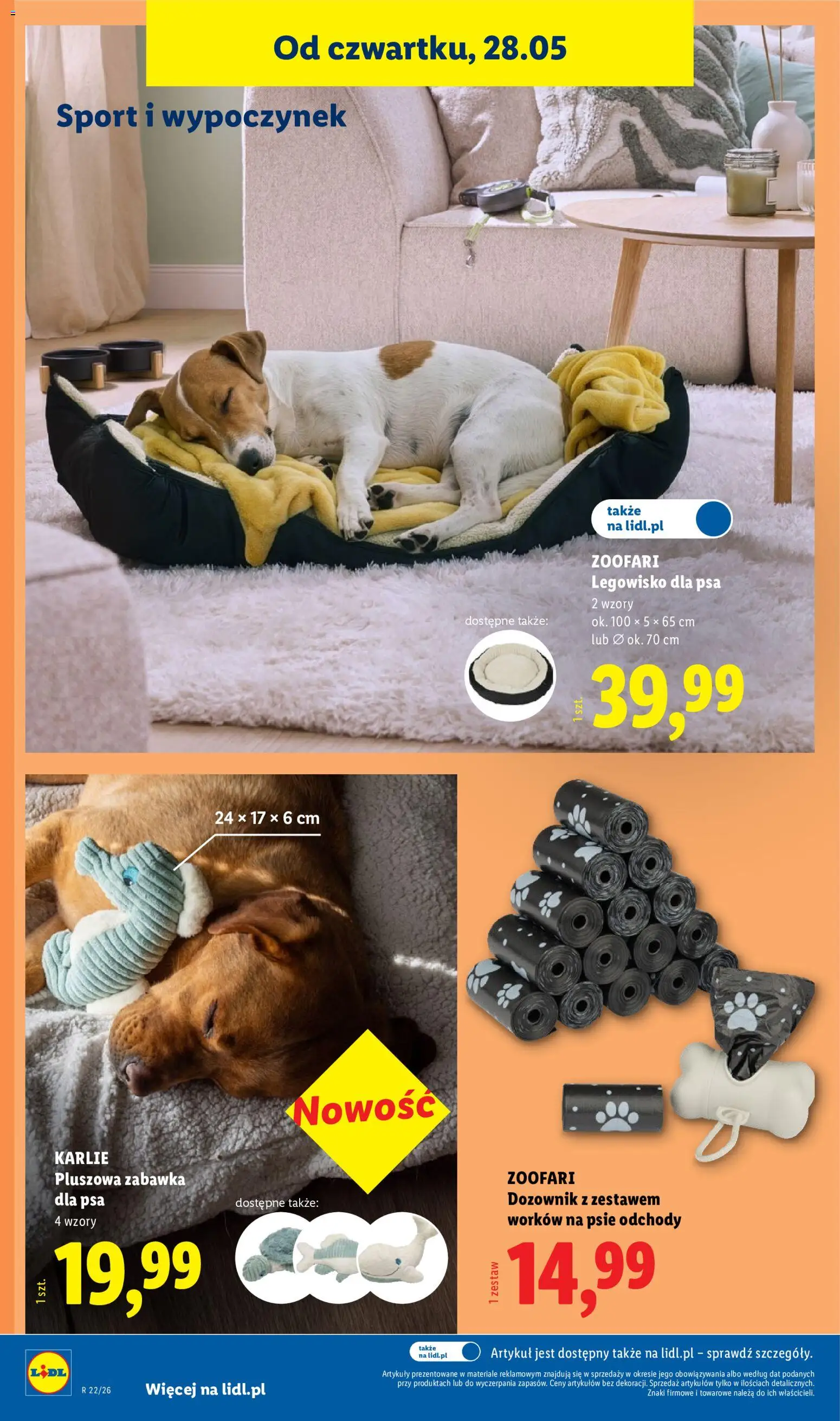 Lidl Katalog od 25.05.2026 | Strona: 34 | Produkty: Legowisko dla psa, Zabawka dla psa
