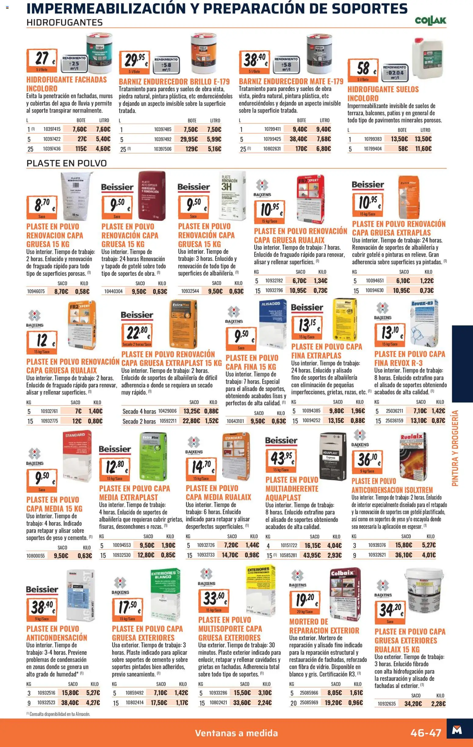 Obramat - Reformas Otono Imprenta Almacenes 04 Leganés 2026 │ válido desde el 09/10/2026 | Página: 47 | Productos: Polvo, General, Cemento, Agua