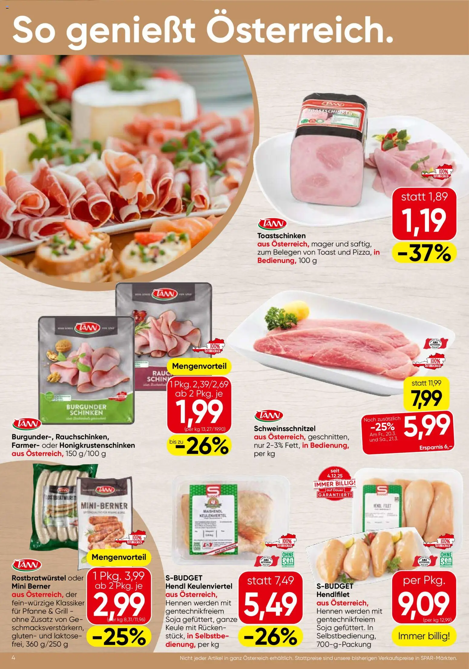 Spar Flugblatt - Salzburg gültig ab 19.03.2026 | Seite: 4 | Produkte: Grill, Schinken