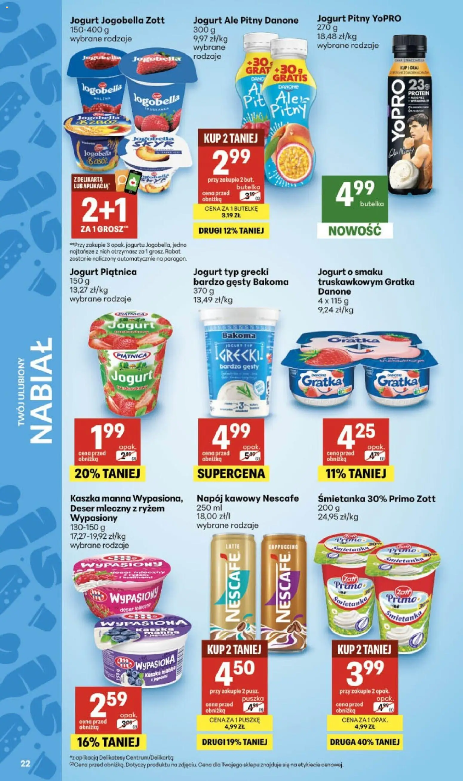 Delikatesy Centrum gazetka od 16.07.2026 | Strona: 22 | Produkty: Nescafe, Cappuccino, Delikatesy, Kaszka manna