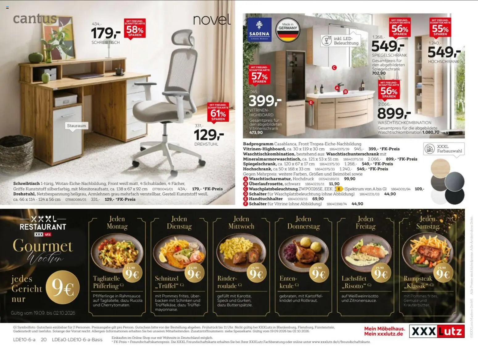 XXXLutz Prospekt – gültig ab 19.09.2026 | Seite: 31 | Produkte: Rumpsteak, HIghboard, Vitrinenschrank, Pommes