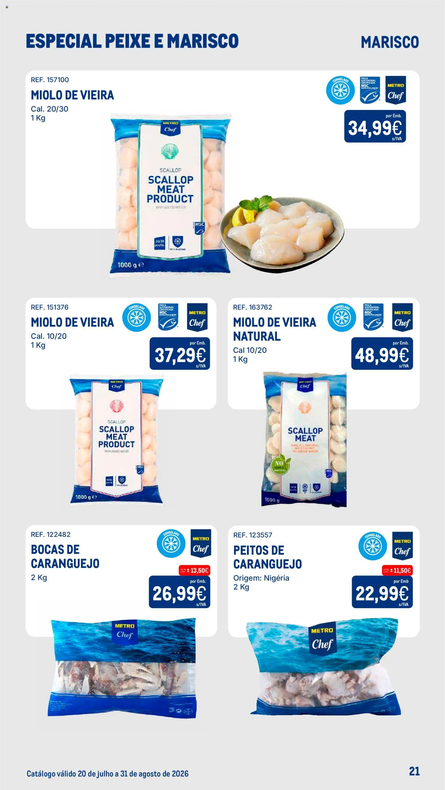 Makro Especial Peixe e Marisco │ válido de 20/07/2026 | Página: 21 | Produtos: Caranguejo, Peixe