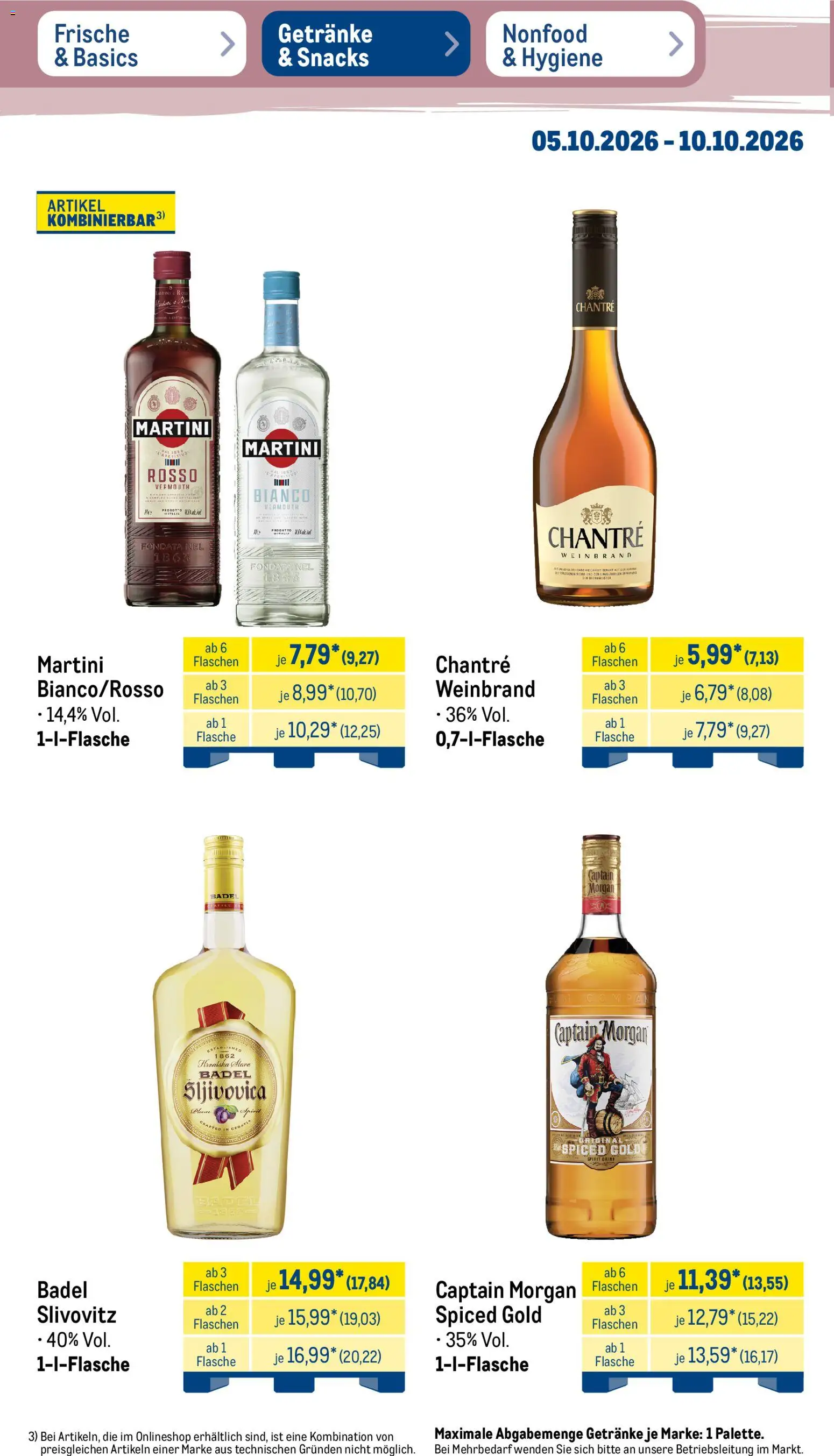 Metro NonFood-Angebote – gültig ab 05.10.2026 | Seite: 23 | Produkte: Martini, Chantré, Captain morgan