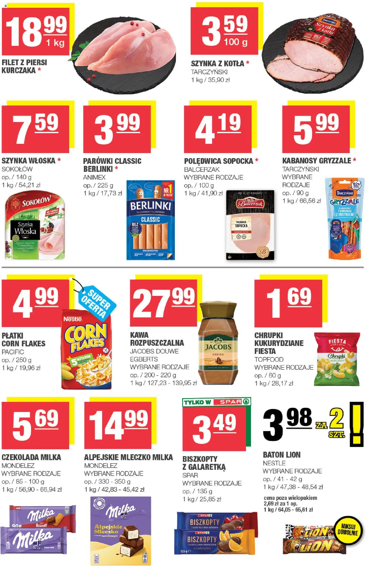 Spar gazetka - Mini od 26.08.2026 | Strona: 3 | Produkty: Piersi, Parówki, Kawa, Corn Flakes