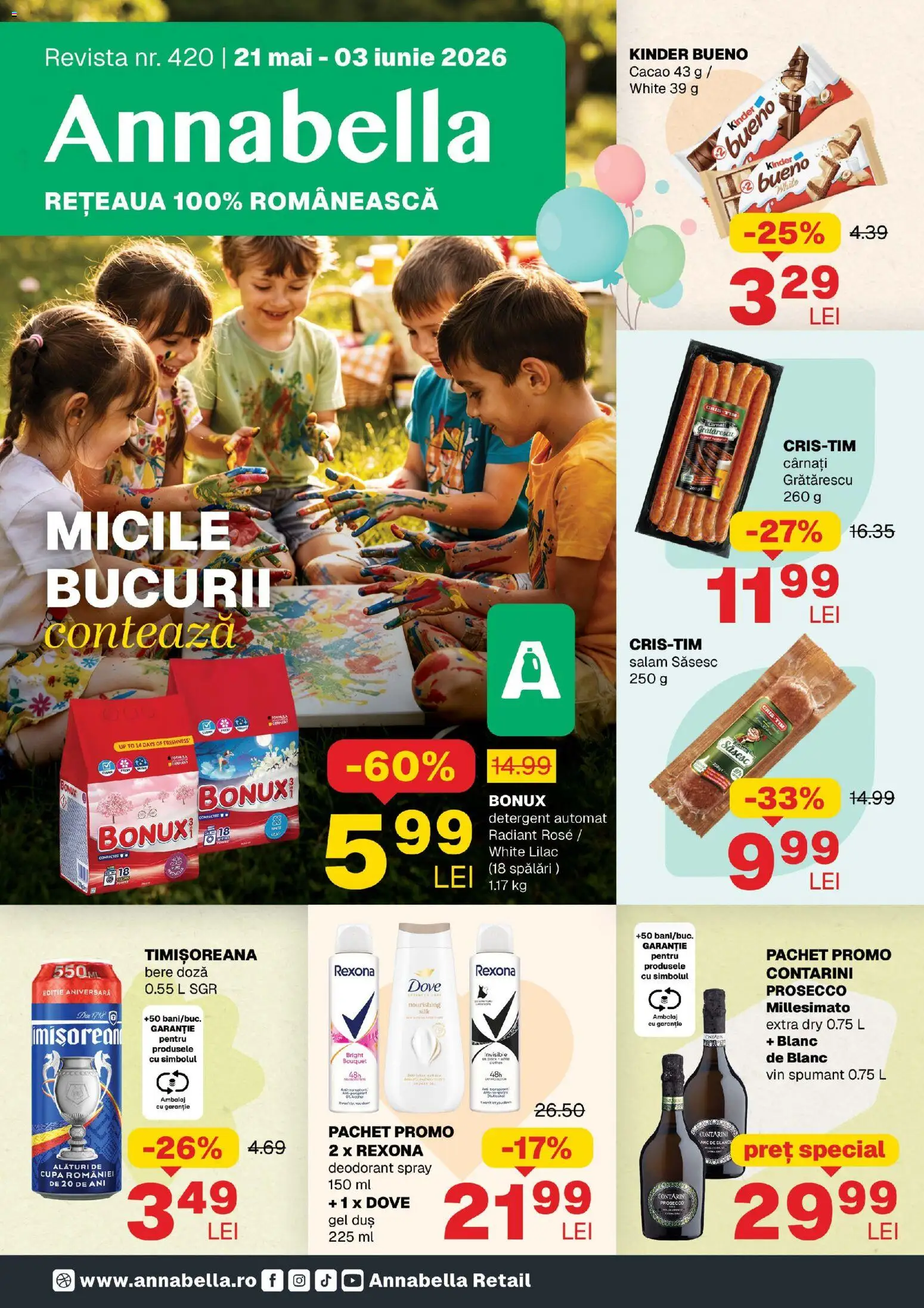 Noul catalog Annabella – valabil de la 21.05.2026 | Pagină: 1 | Produse: Duș, Prosecco, Vin, Detergent