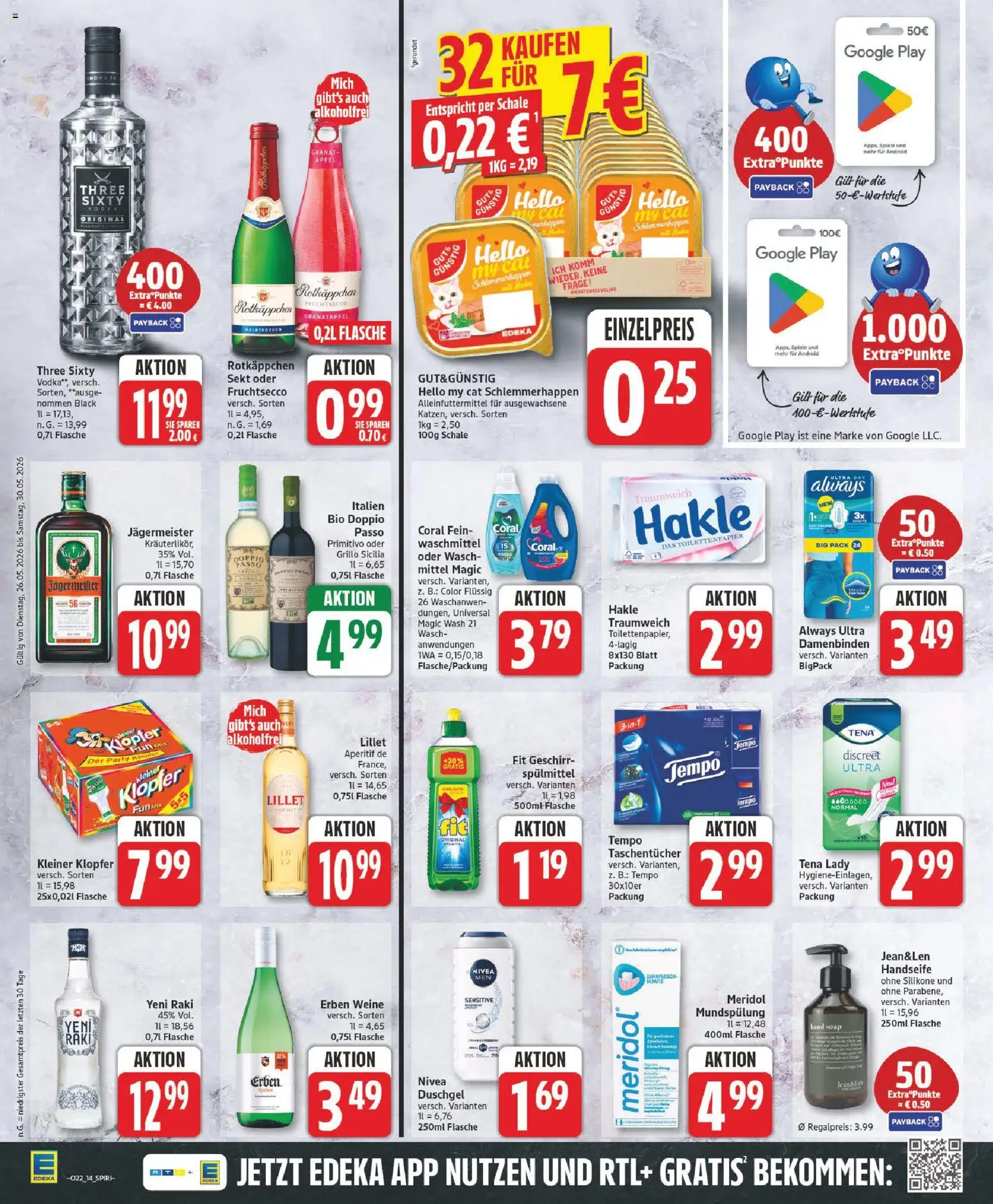 Edeka Prospekt – gültig ab 26.05.2026 | Seite: 14 | Produkte: Coral, Doppio passo primitivo, Fruchtsecco, Duschgel